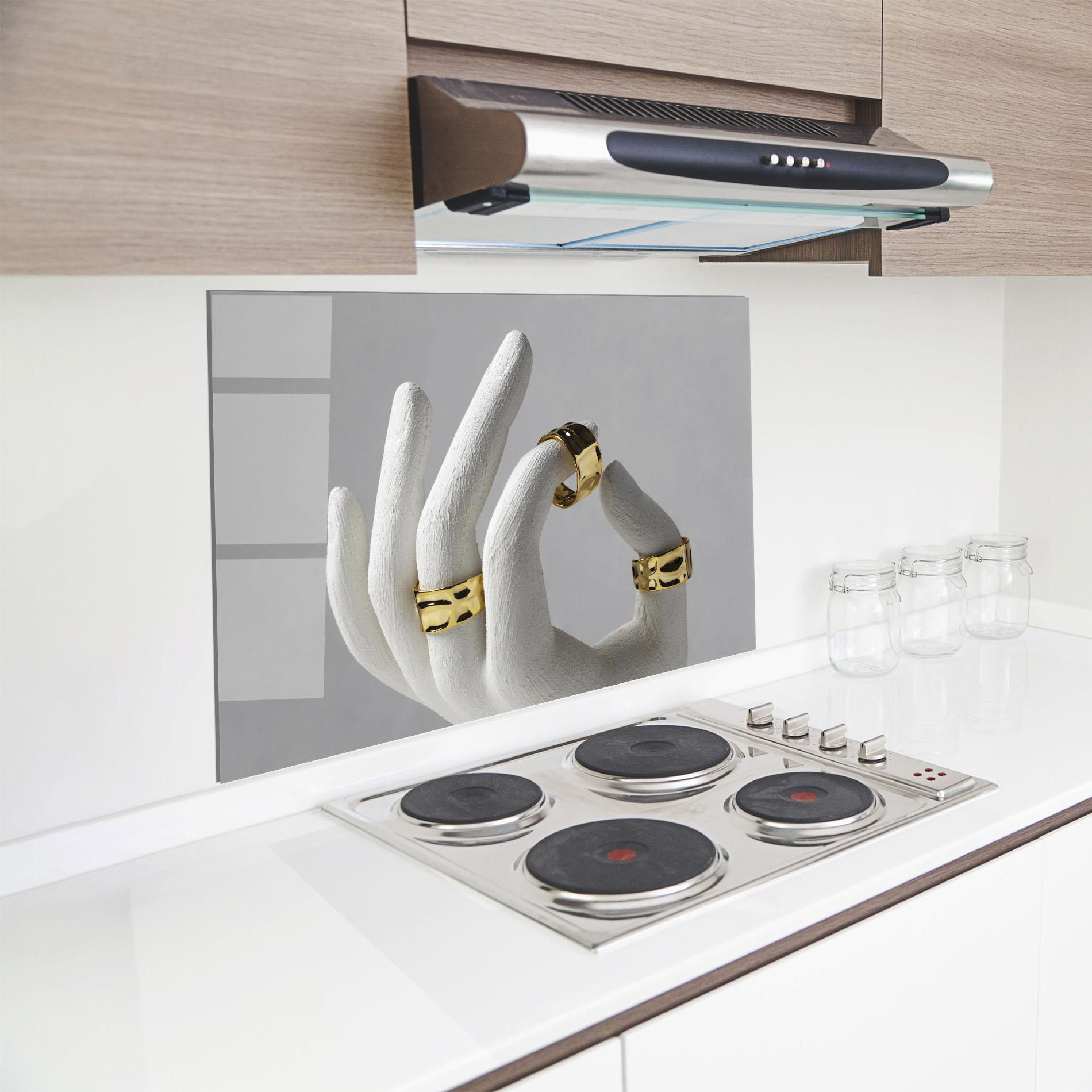 Küchenrückwand Glas Stand Display Rings mockup 8