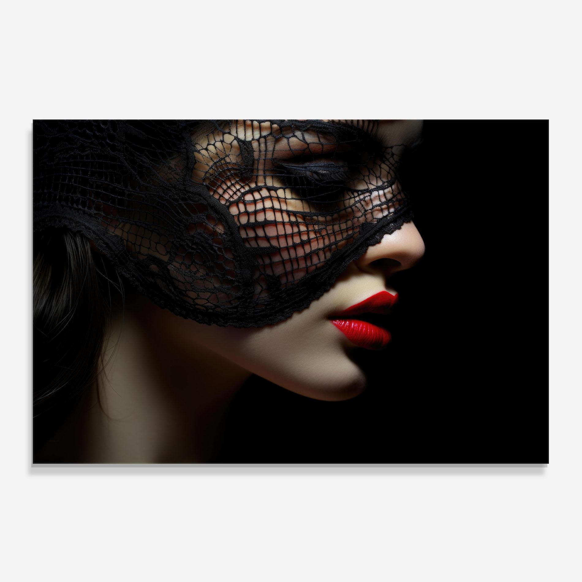 Küchenrückwand Glas Mysterious Girl mockup 0