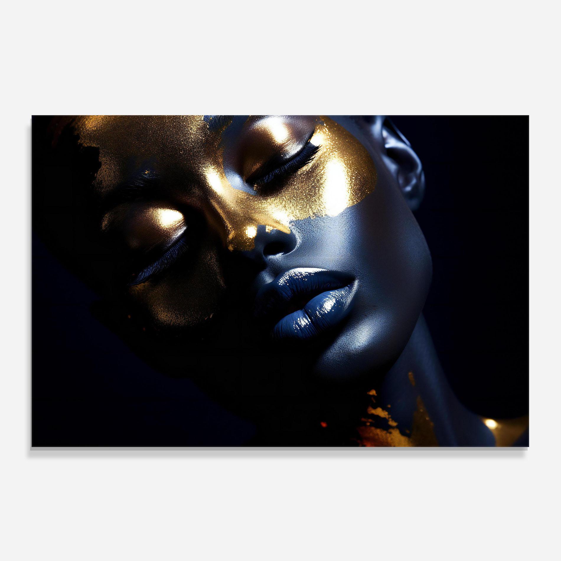 Küchenrückwand Glas Pretty Gold Makeup mockup 0