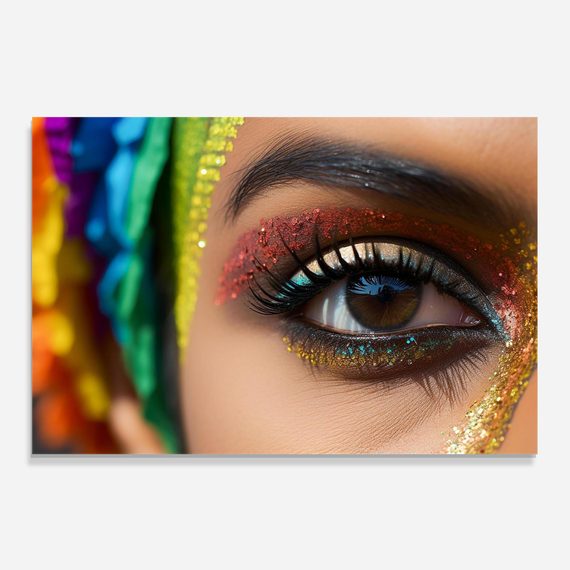 Küchenrückwand Glas Rainbow Pattern Makeup mockup 0