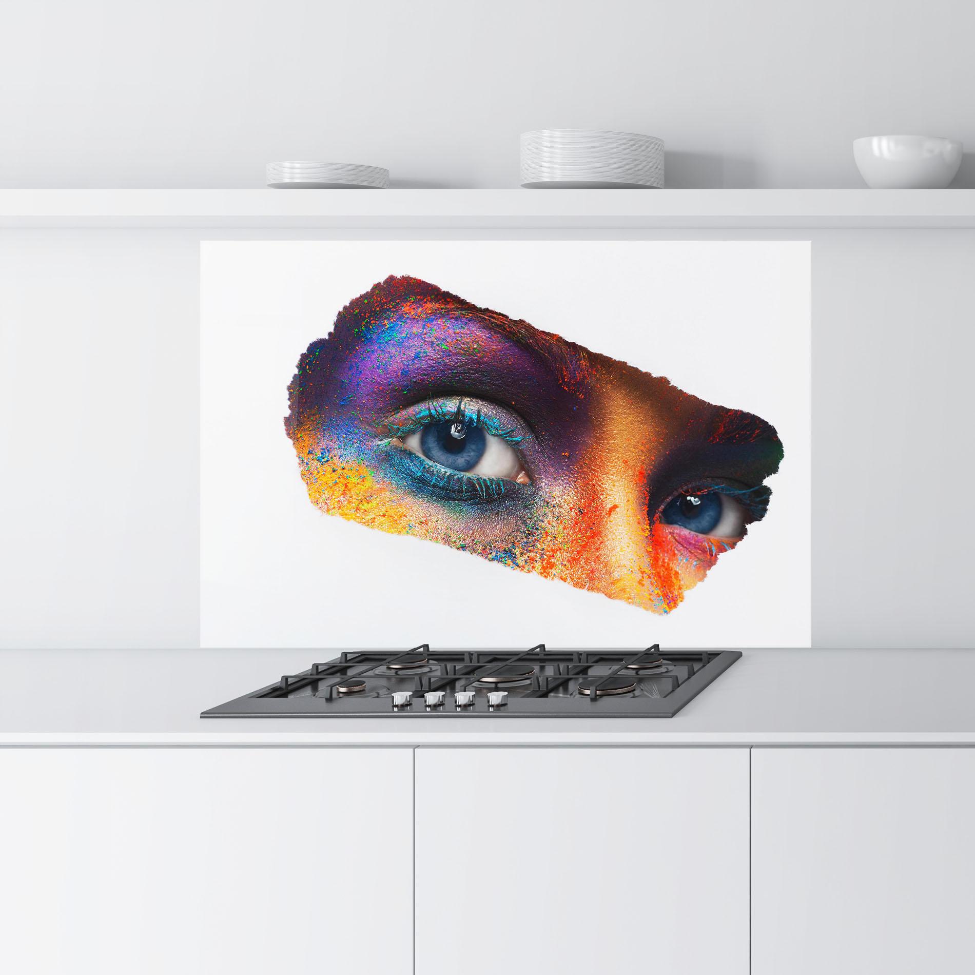 Küchenrückwand Glas Female Colourful Makeup mockup 9