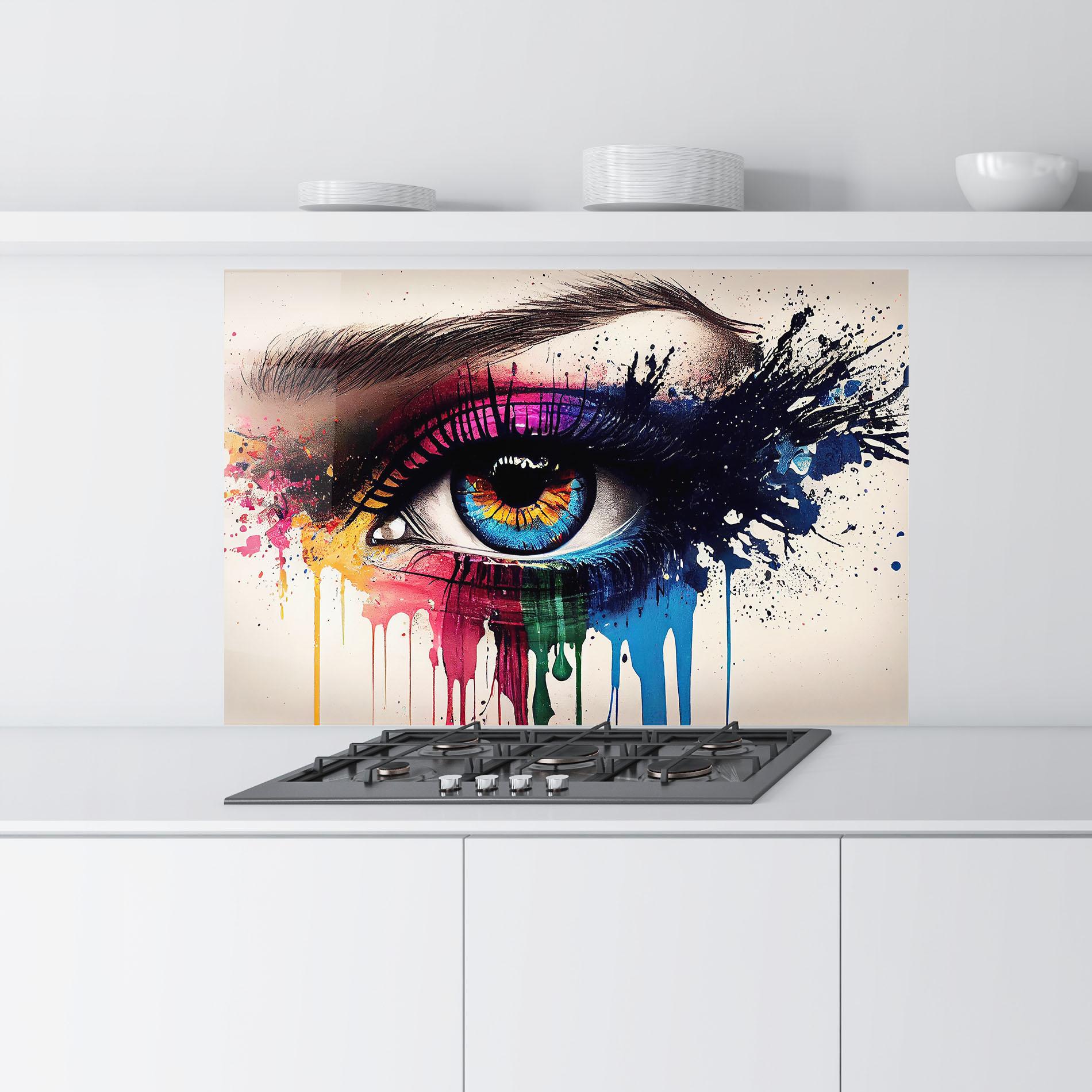 Küchenrückwand Glas Vibrant Makeup mockup 9