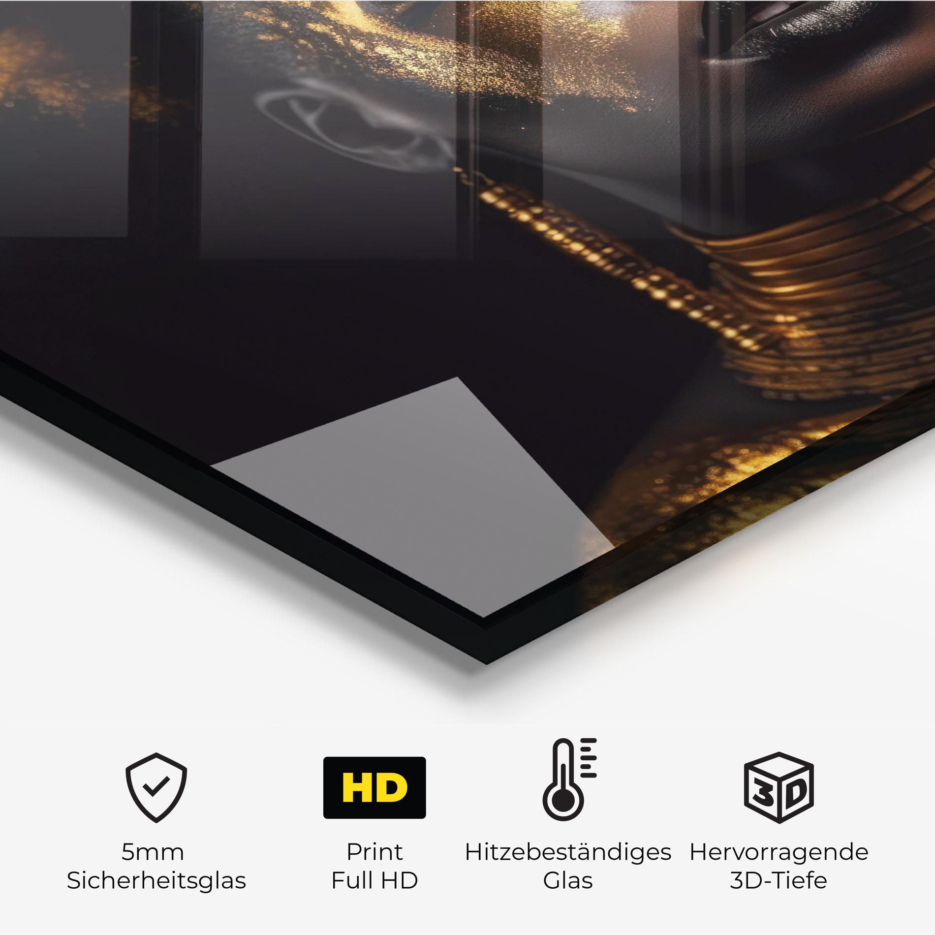 Gold Makeup Black Lips mockup 2