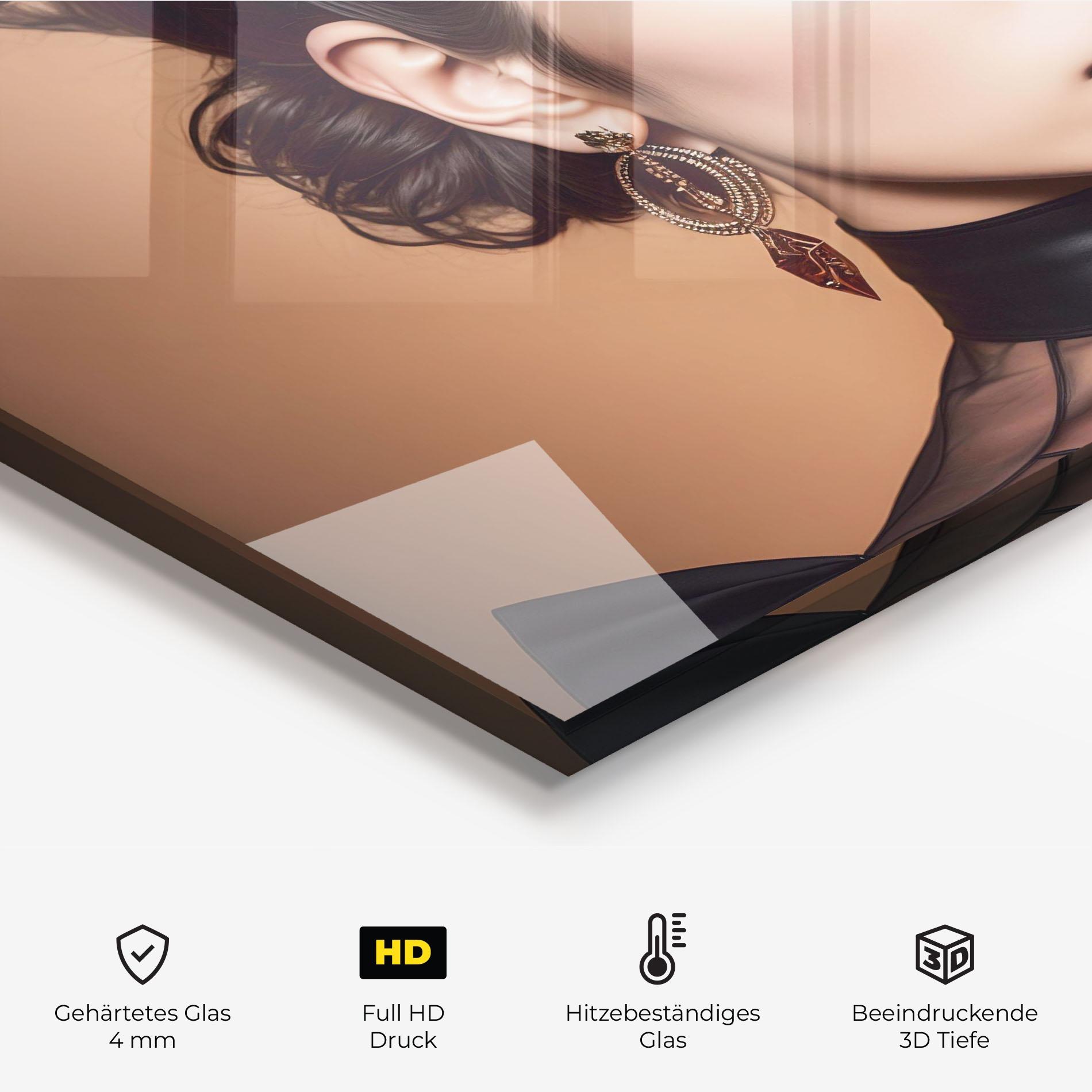 Küchenrückwand Glas Black Lips Makeup mockup 2