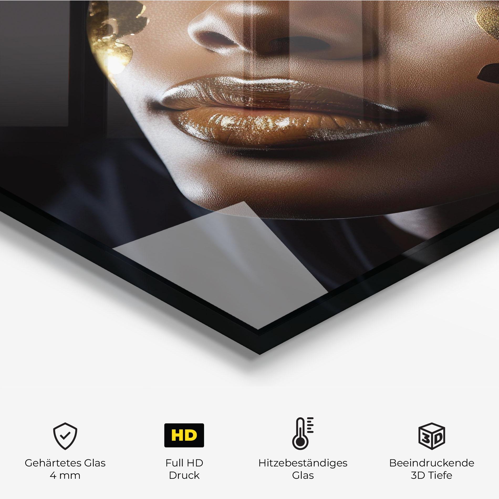 Küchenrückwand Glas Dark Blue Makeup mockup 2