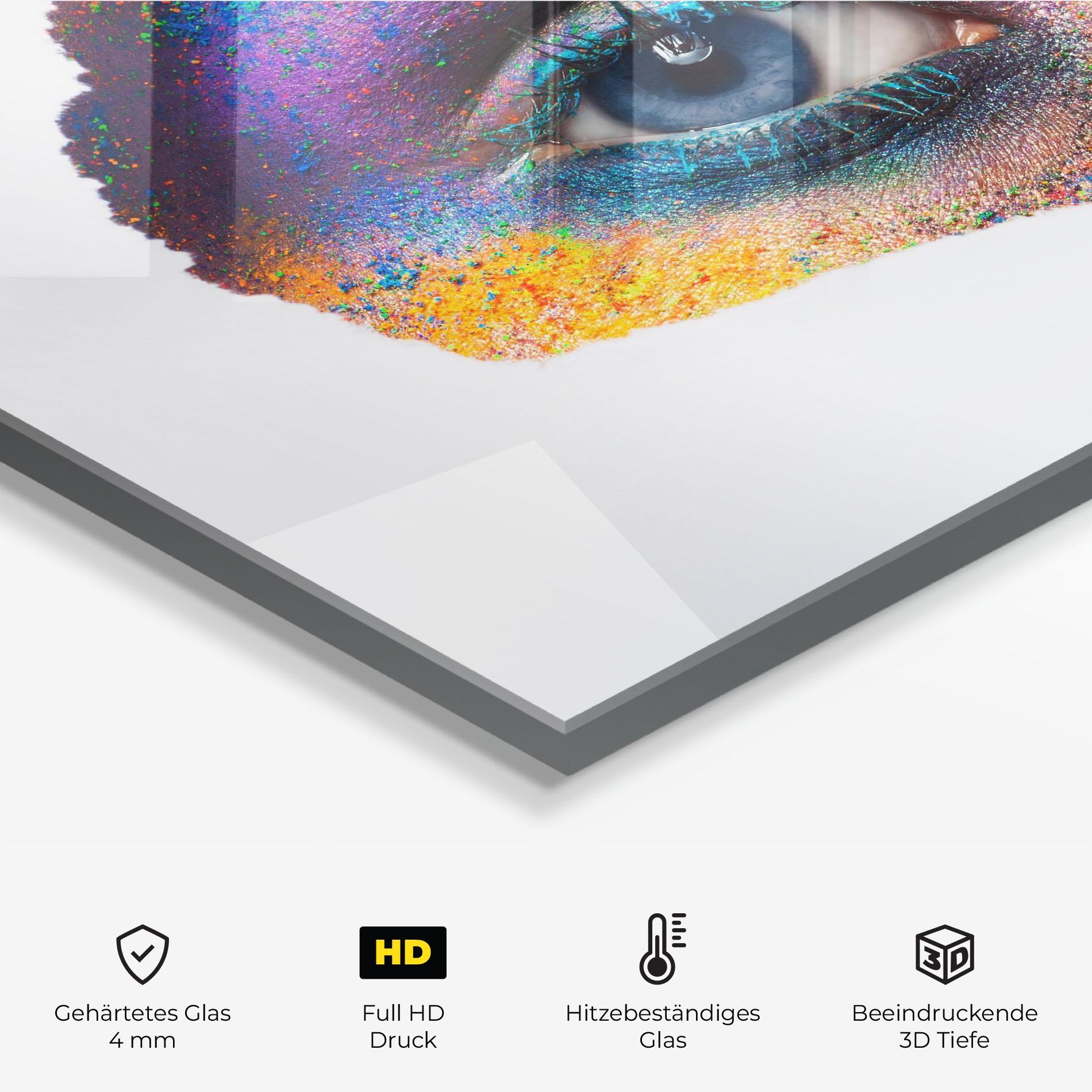 Küchenrückwand Glas Female Colourful Makeup mockup 2