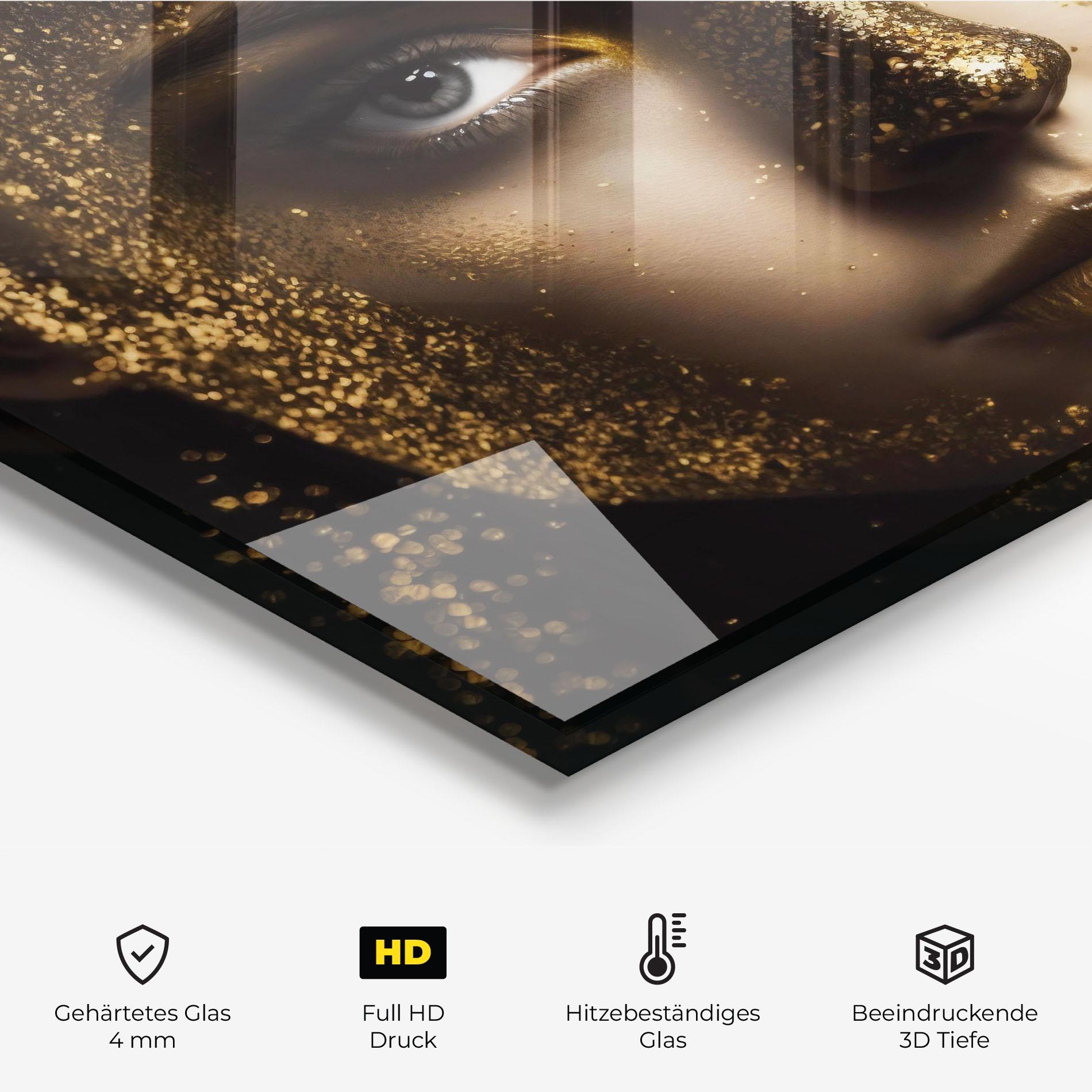 Küchenrückwand Glas Grey Cat Eye Makeup mockup 2