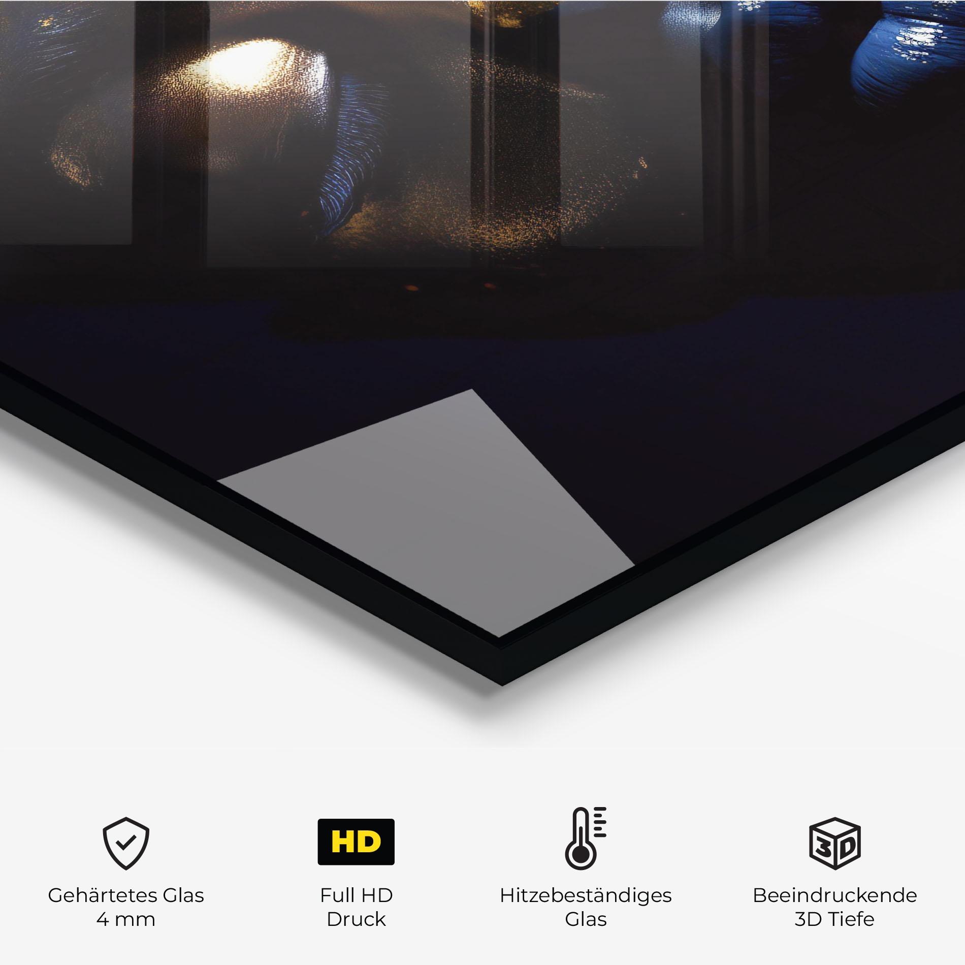 Küchenrückwand Glas Pretty Gold Makeup mockup 2