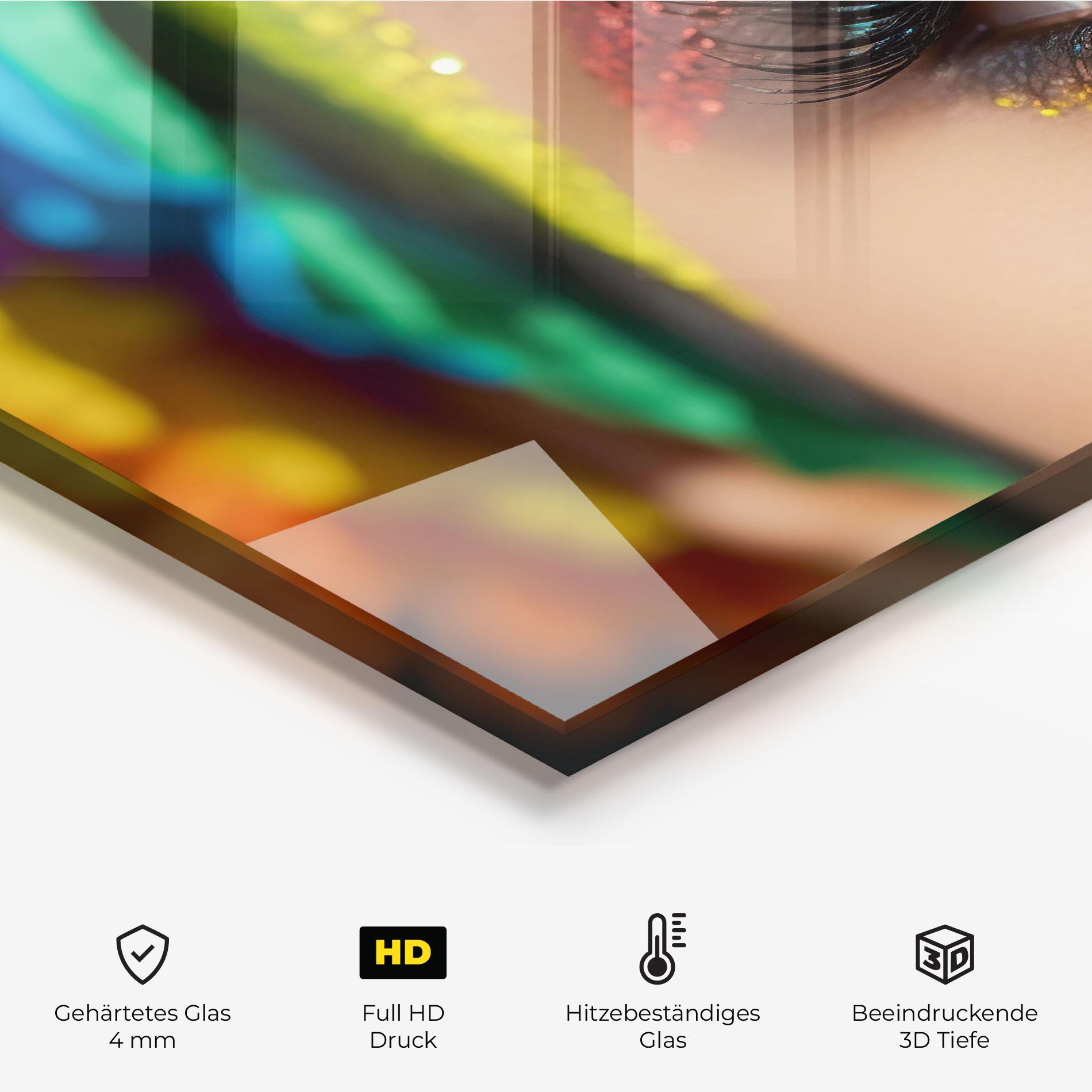 Küchenrückwand Glas Rainbow Pattern Makeup mockup 2