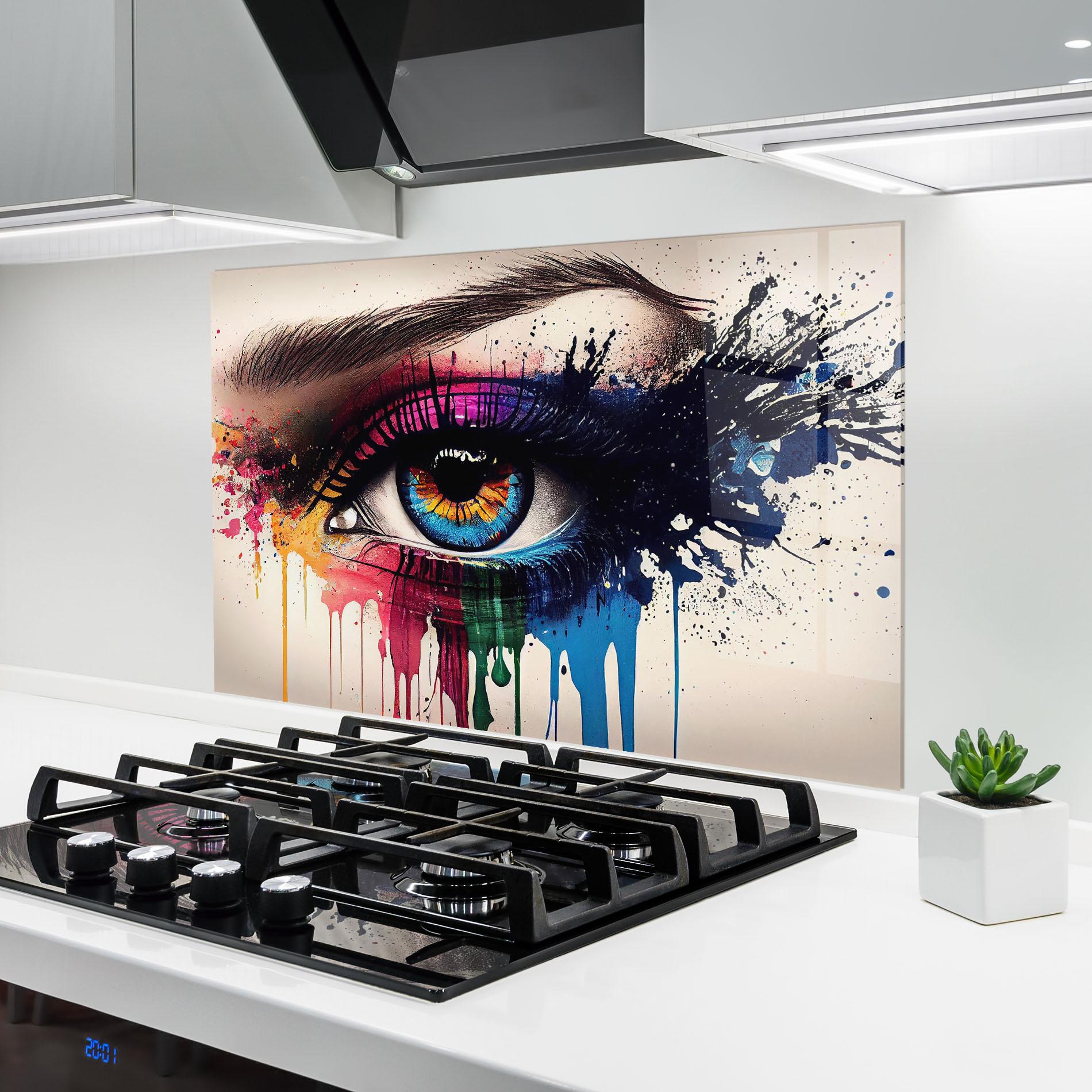 Küchenrückwand Glas Vibrant Makeup mockup 6