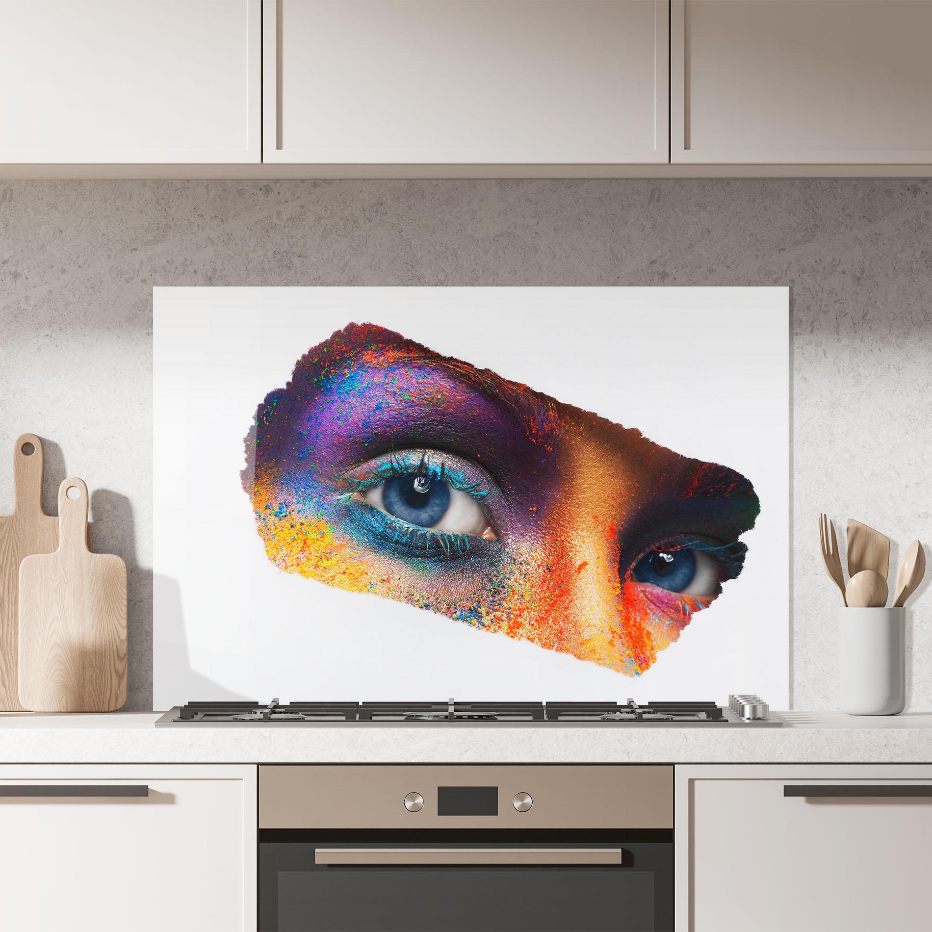 Küchenrückwand Glas Female Colourful Makeup mockup 7