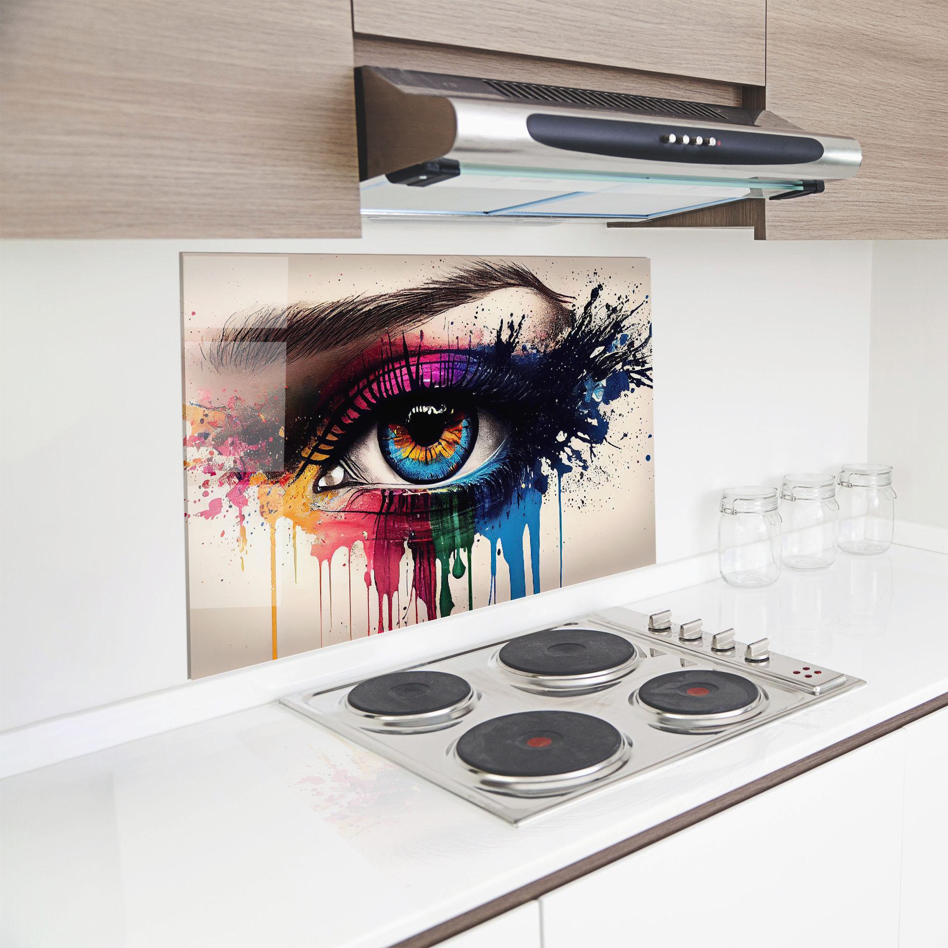 Küchenrückwand Glas Vibrant Makeup mockup 8