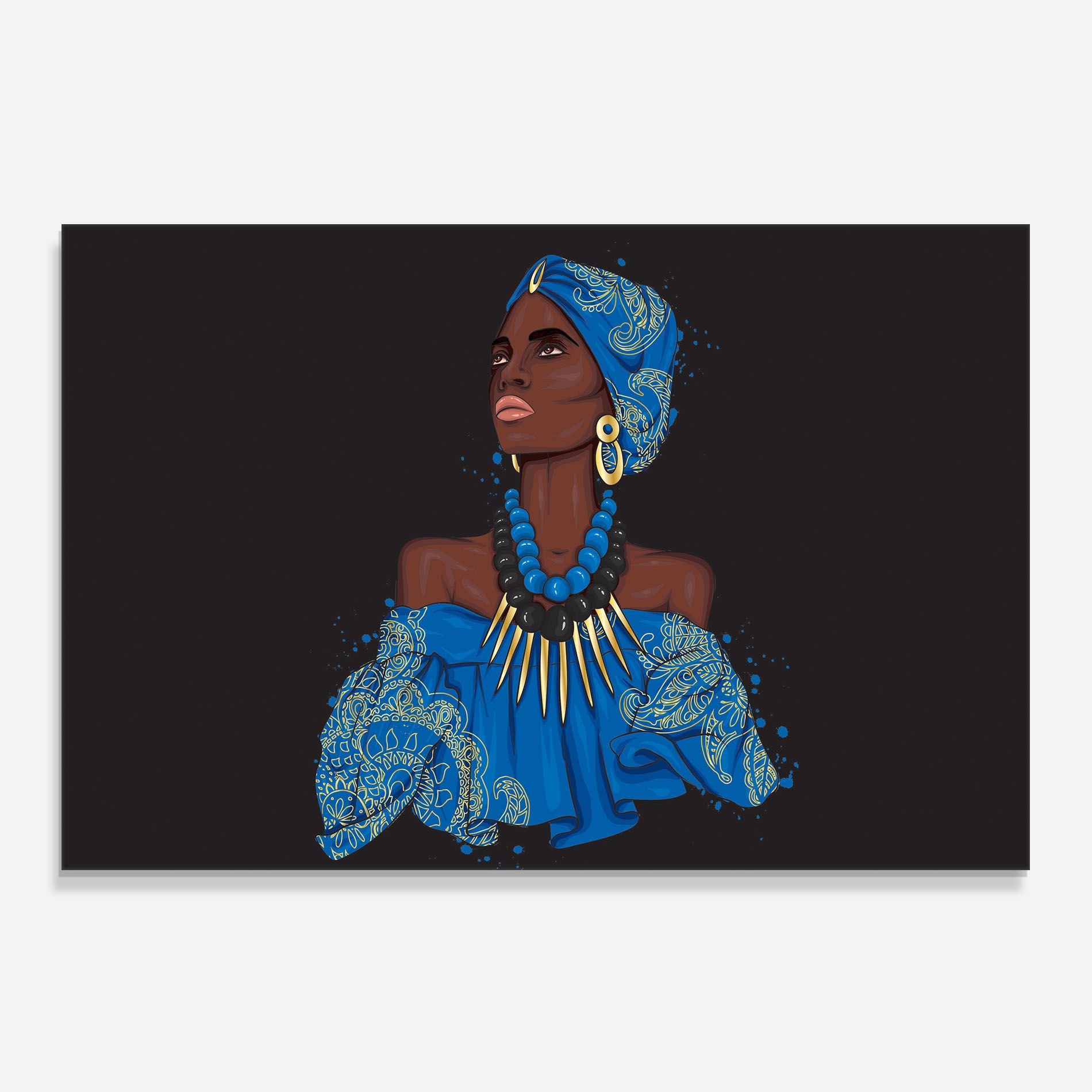 Blue African Outfit mockup 0