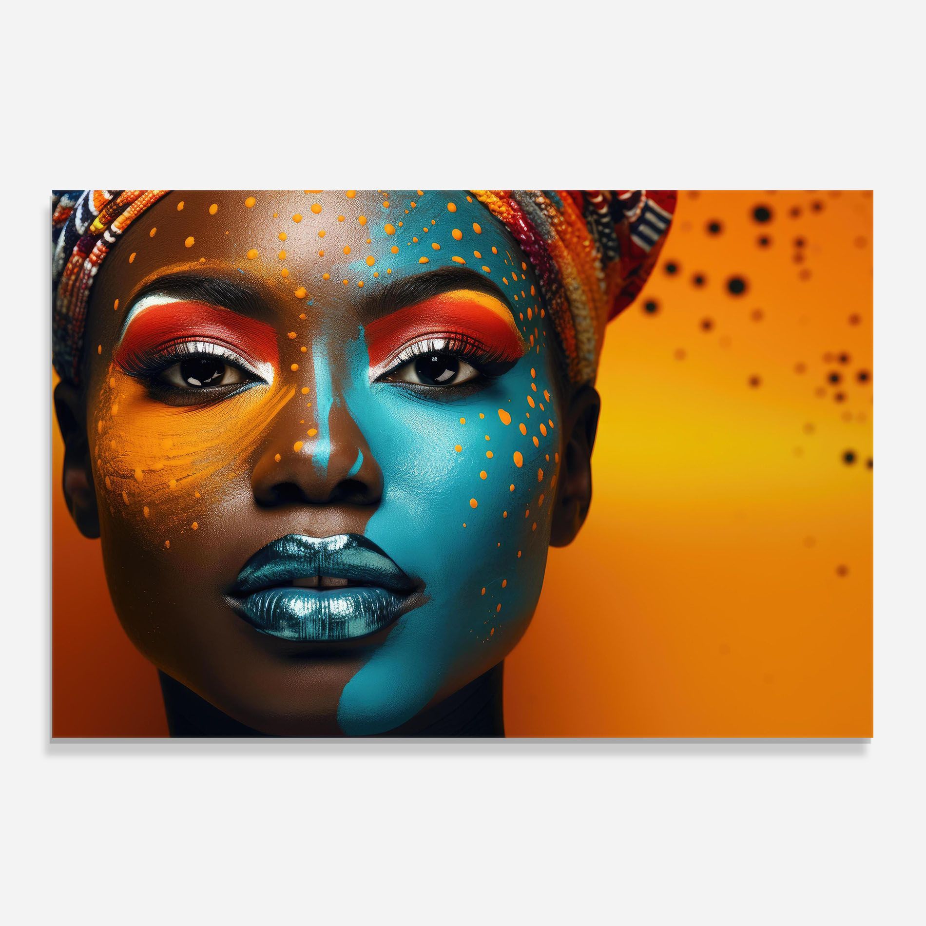 Blue Brown Skin Woman mockup 0