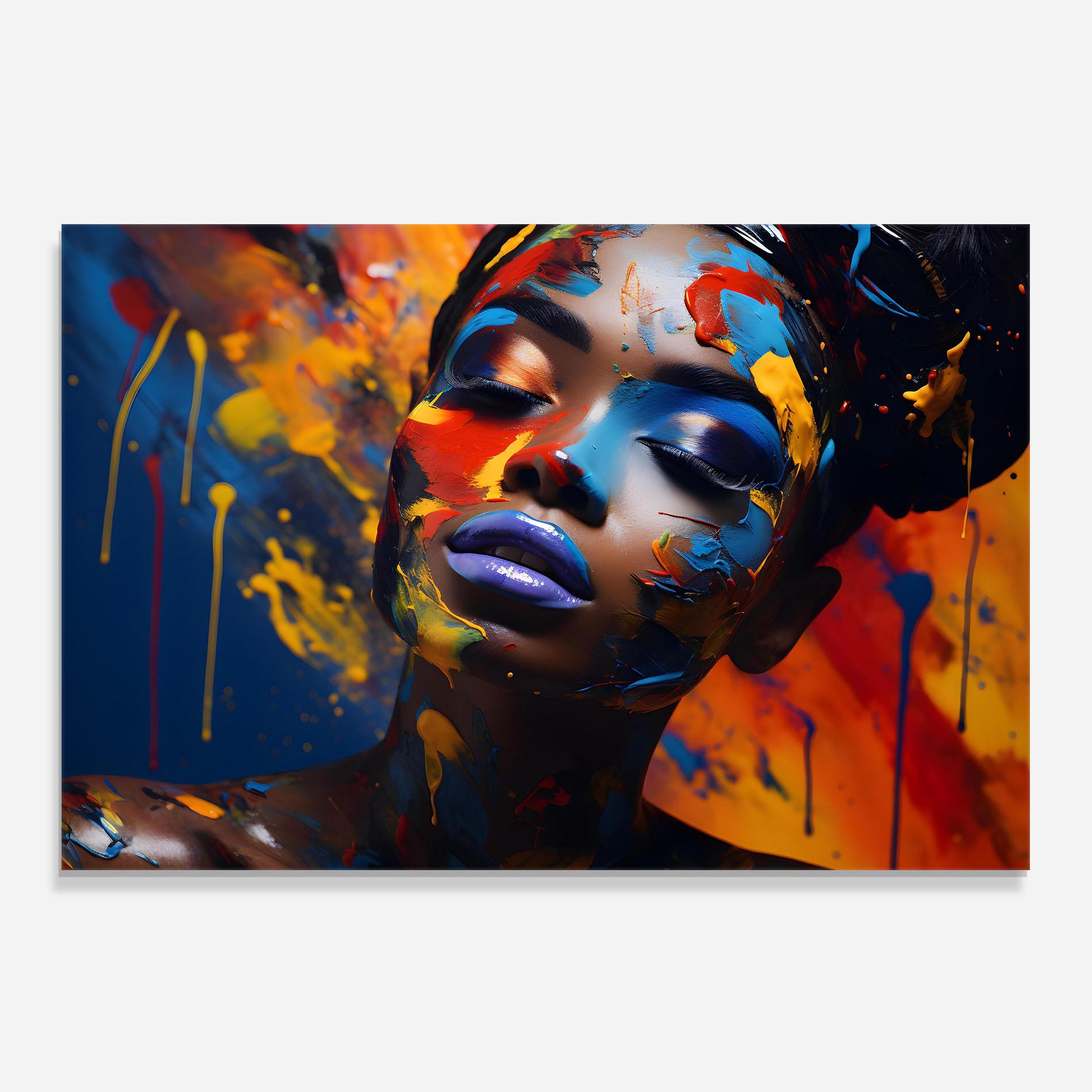 Küchenrückwand Glas Color Splash African Woman mockup 0