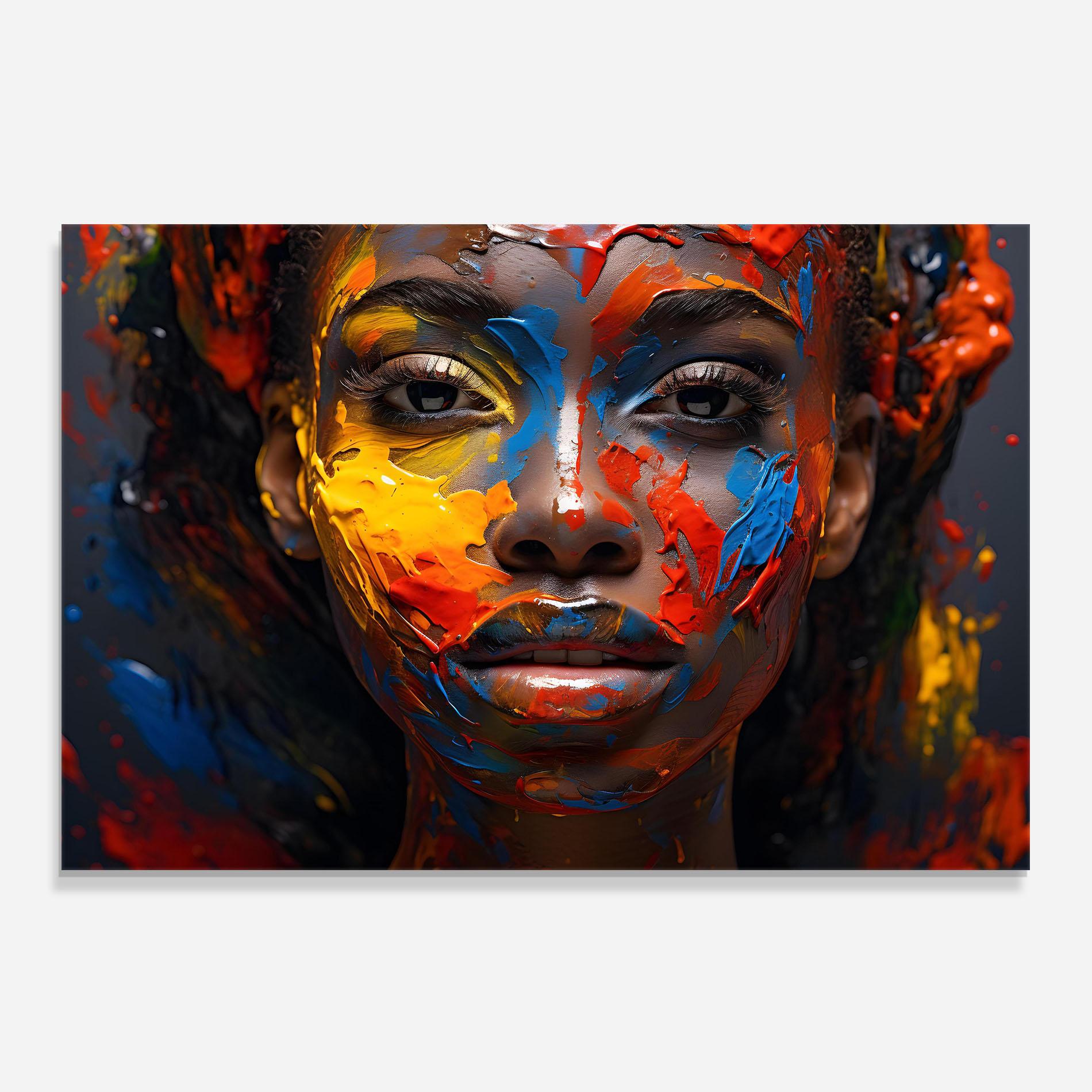 Küchenrückwand Glas Pretty Young African Woman mockup 0