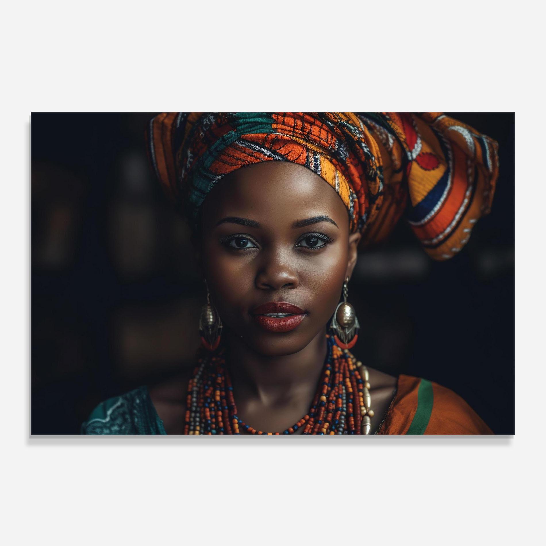 Küchenrückwand Glas Young African Woman mockup 0
