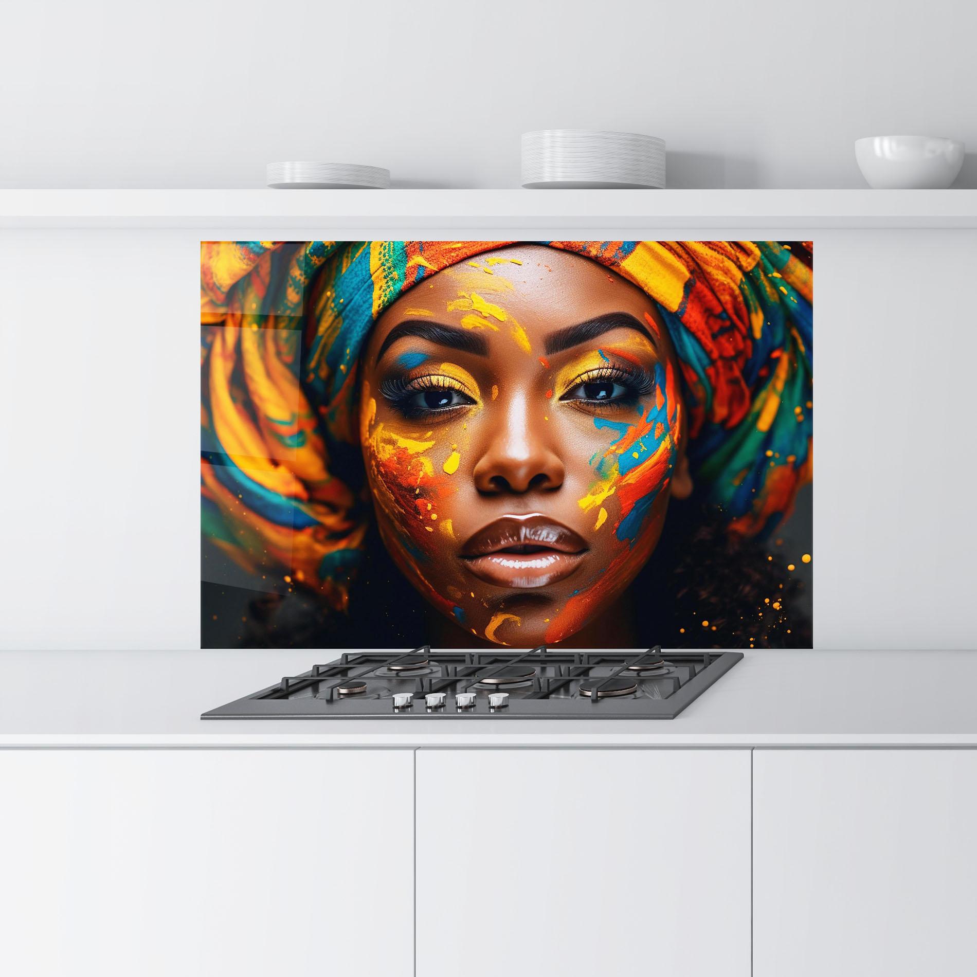 Küchenrückwand Glas Creative Makeup Art mockup 9