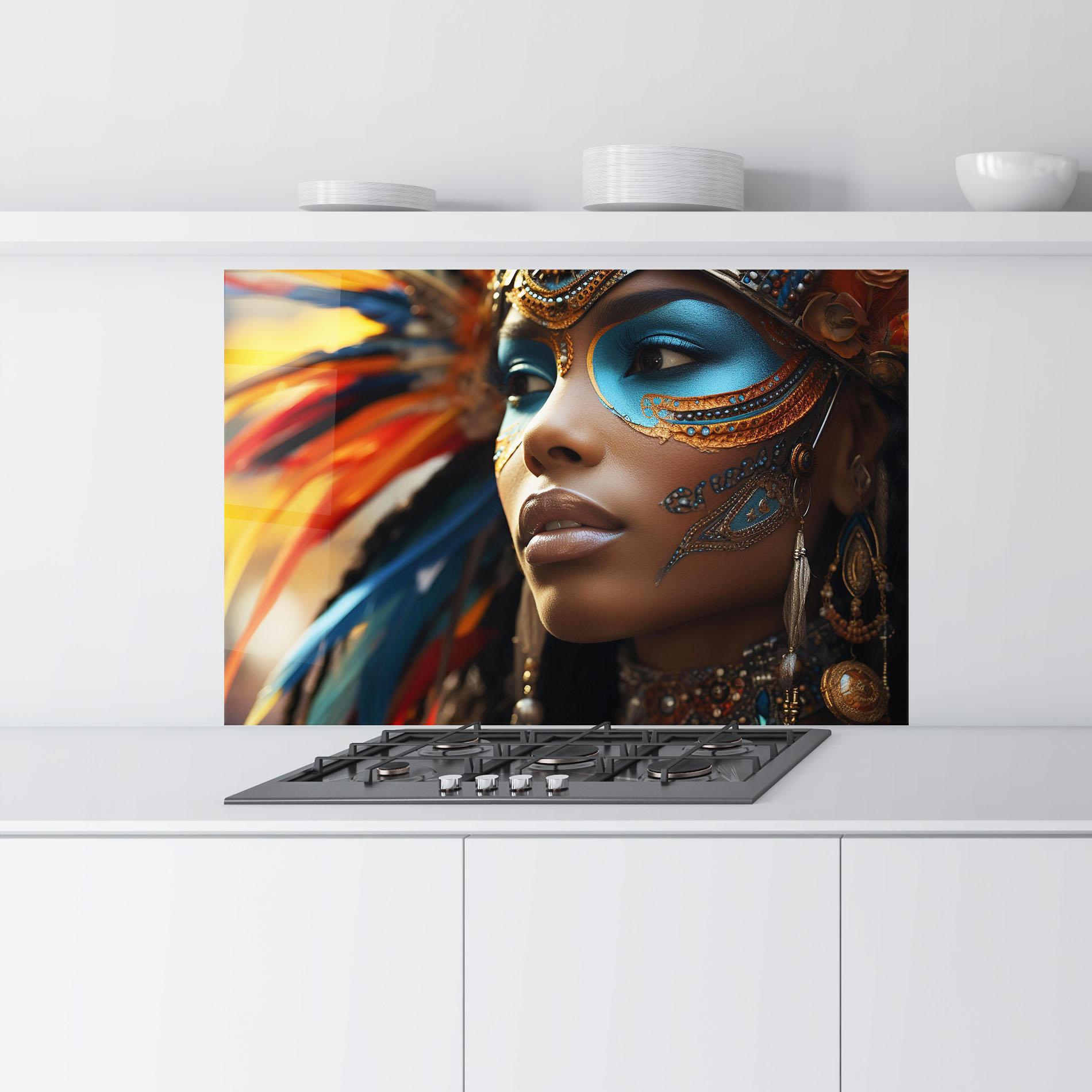 Küchenrückwand Glas Traditional Feathers Clothing mockup 9