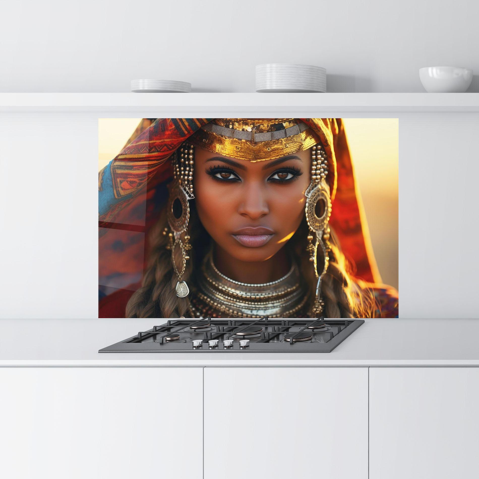 Küchenrückwand Glas Unique Smokey Eyes mockup 9