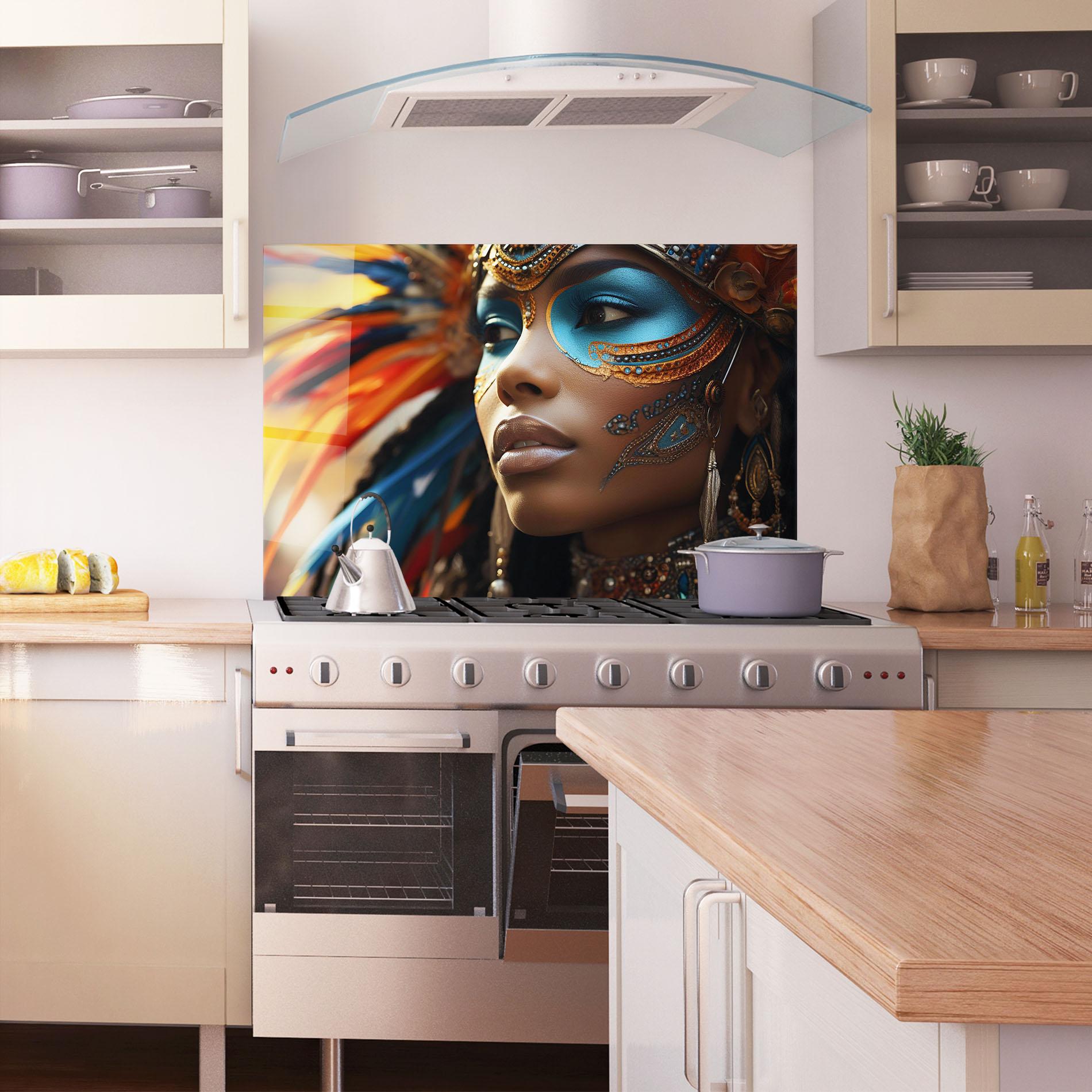 Küchenrückwand Glas Traditional Feathers Clothing mockup 1