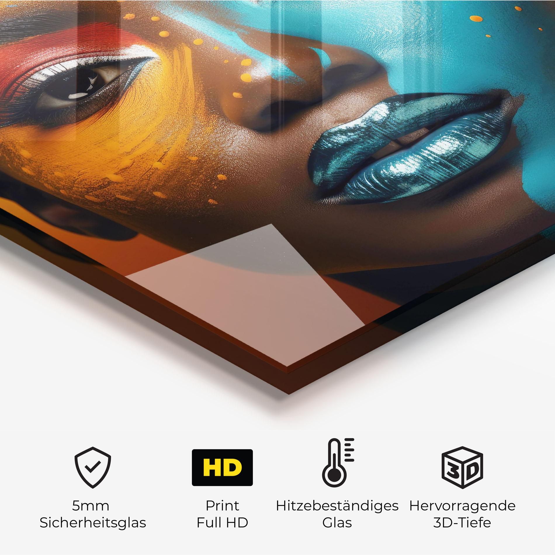 Blue Brown Skin Woman mockup 2