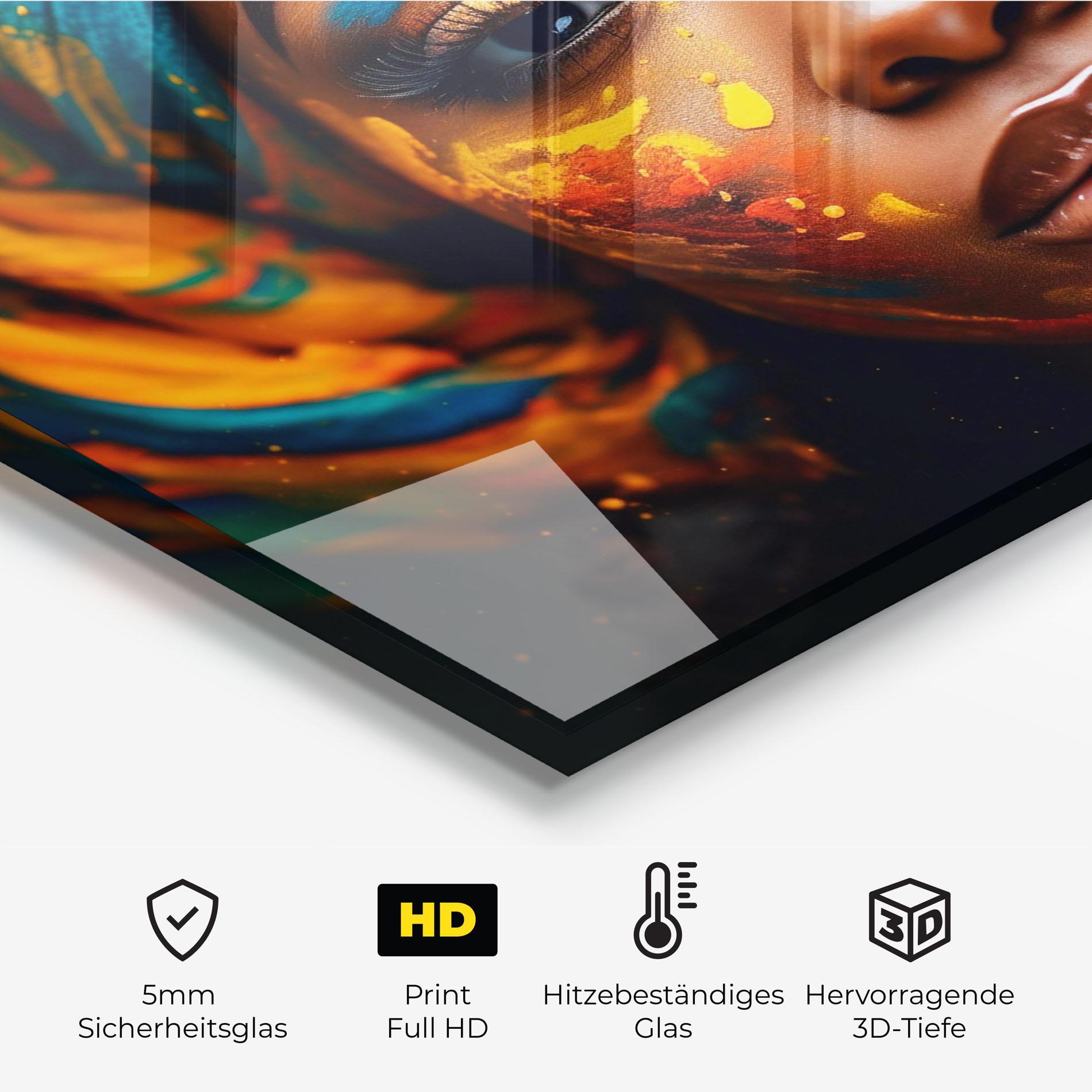 Küchenrückwand Glas Creative Makeup Art mockup 2