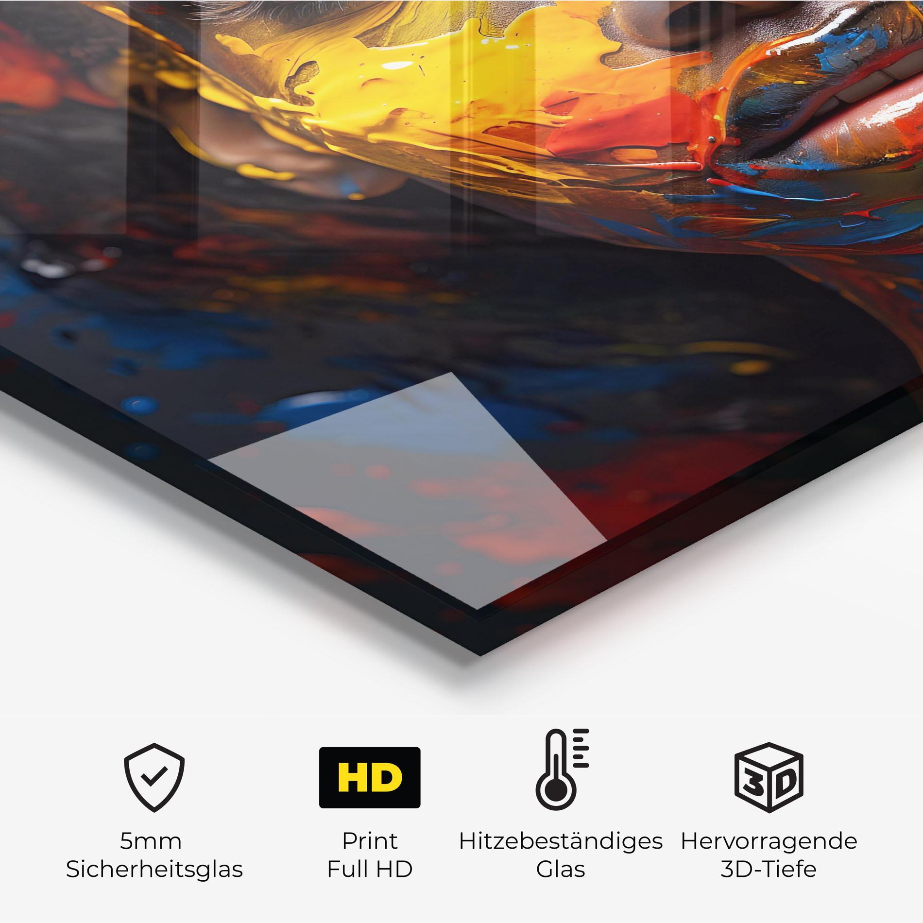 Küchenrückwand Glas Pretty Young African Woman mockup 2