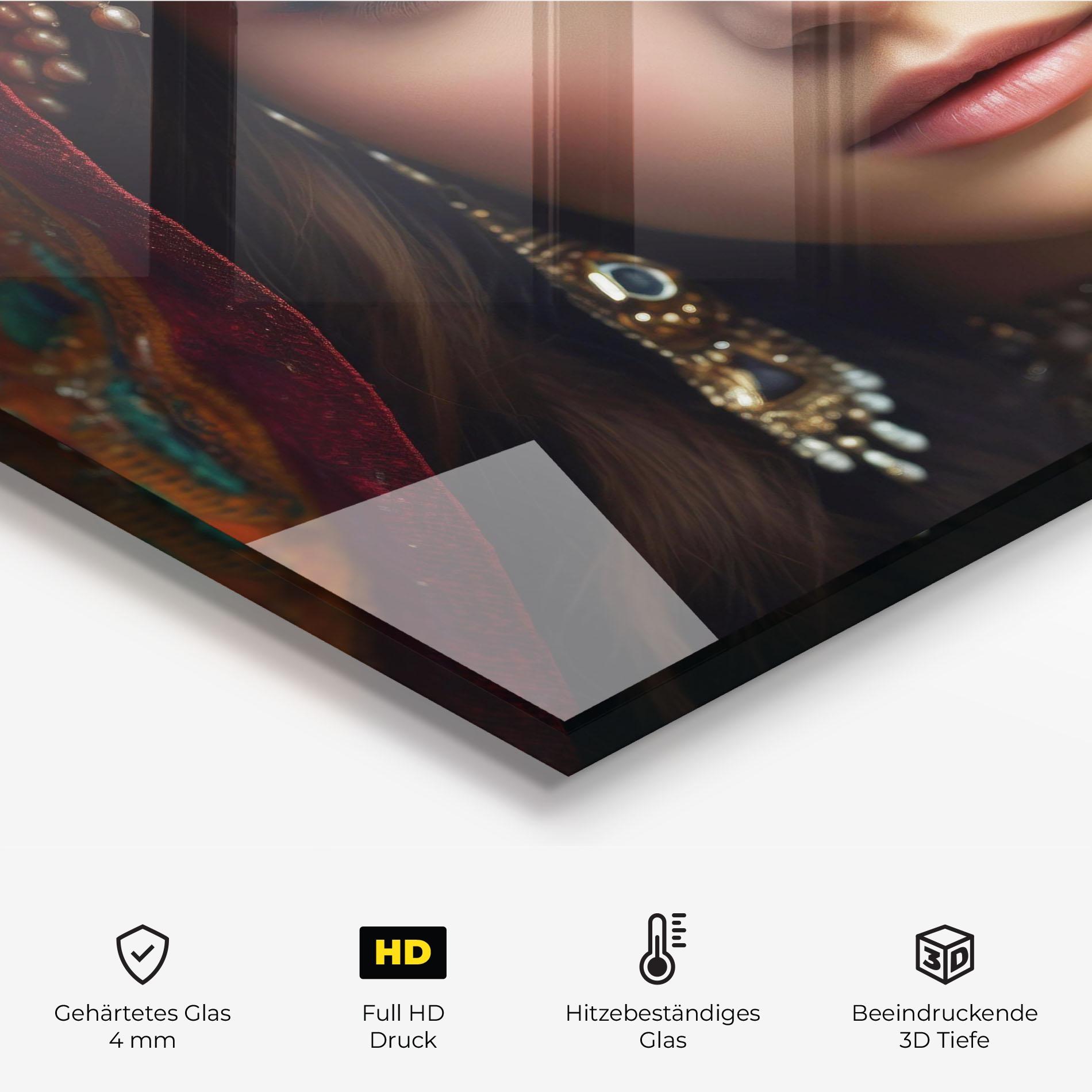 Küchenrückwand Glas Blue Green Culture Eye mockup 2