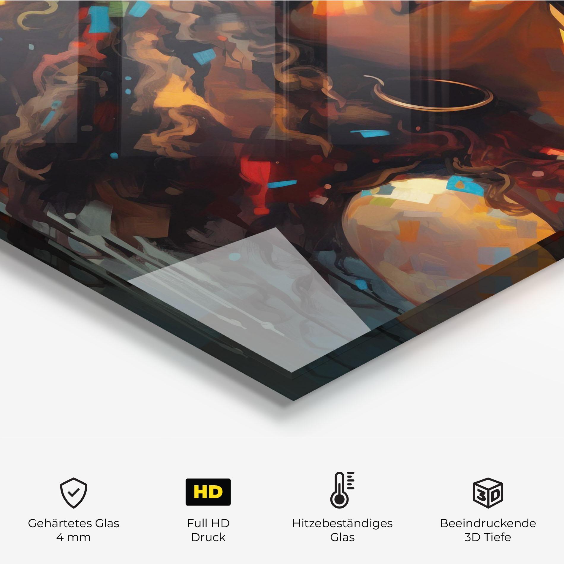 Küchenrückwand Glas Cheerful African Woman mockup 2