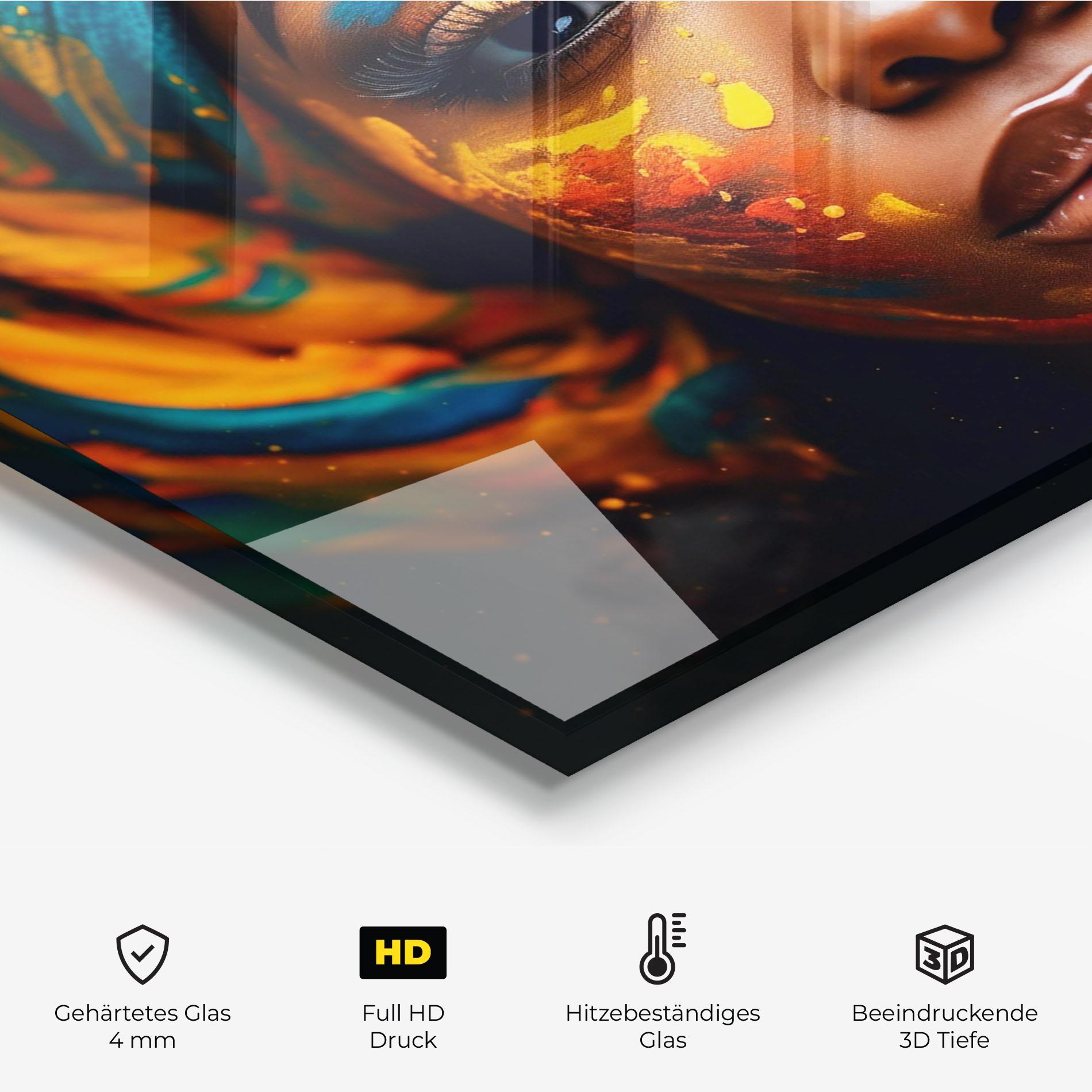 Küchenrückwand Glas Creative Makeup Art mockup 2