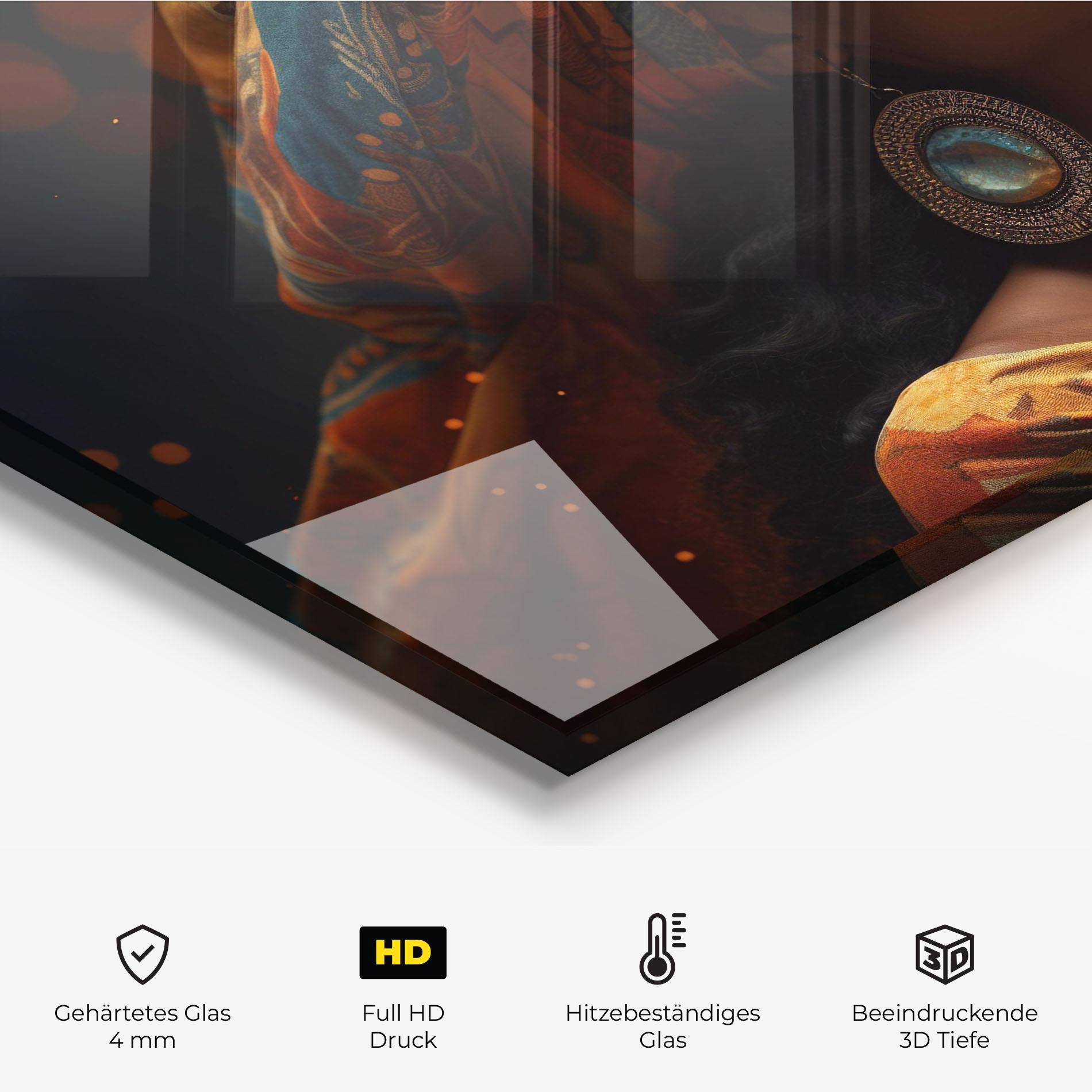 Küchenrückwand Glas Fashion African Portrait mockup 2