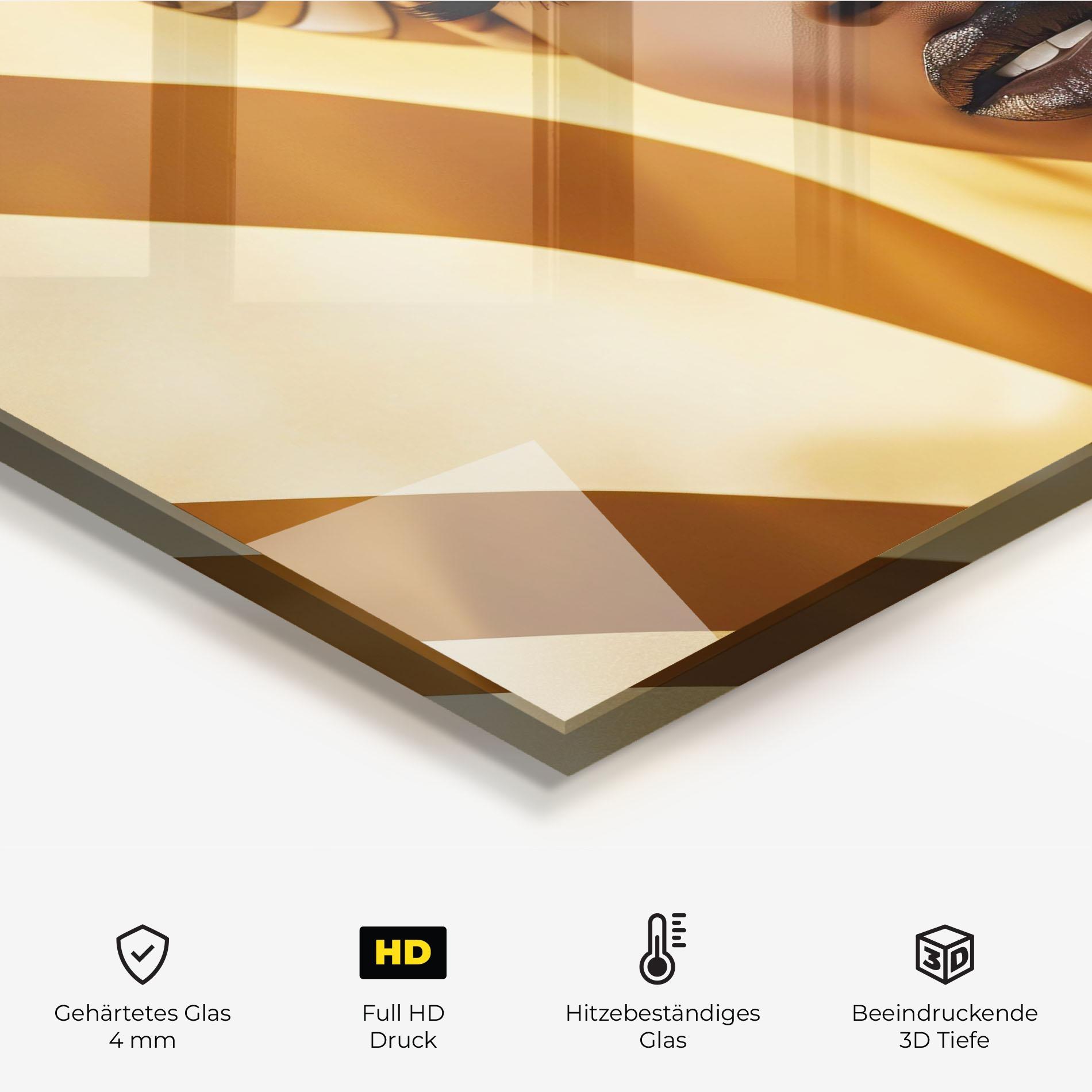 Küchenrückwand Glas Fashion African Woman mockup 2