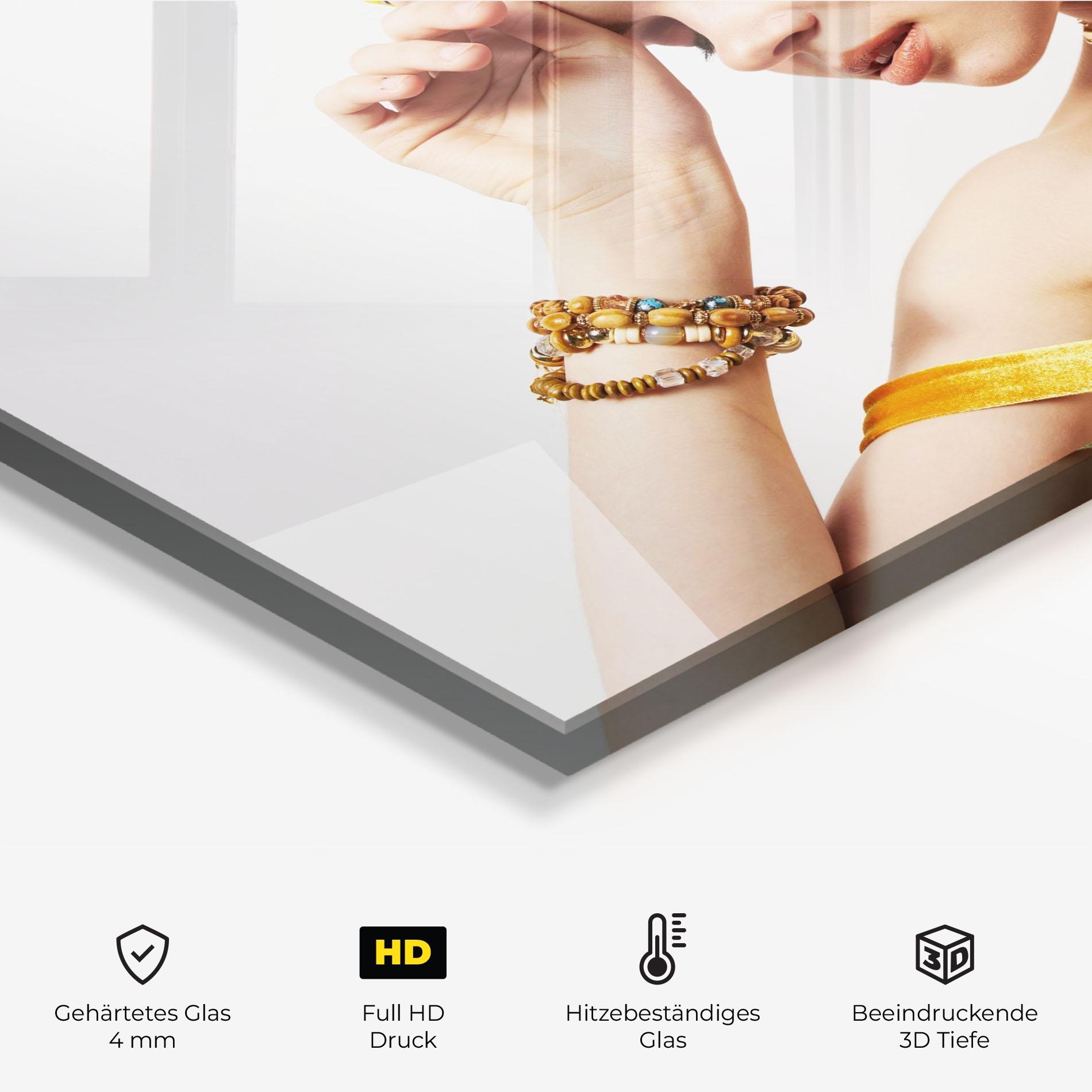 Küchenrückwand Glas Multicolored Turban mockup 2