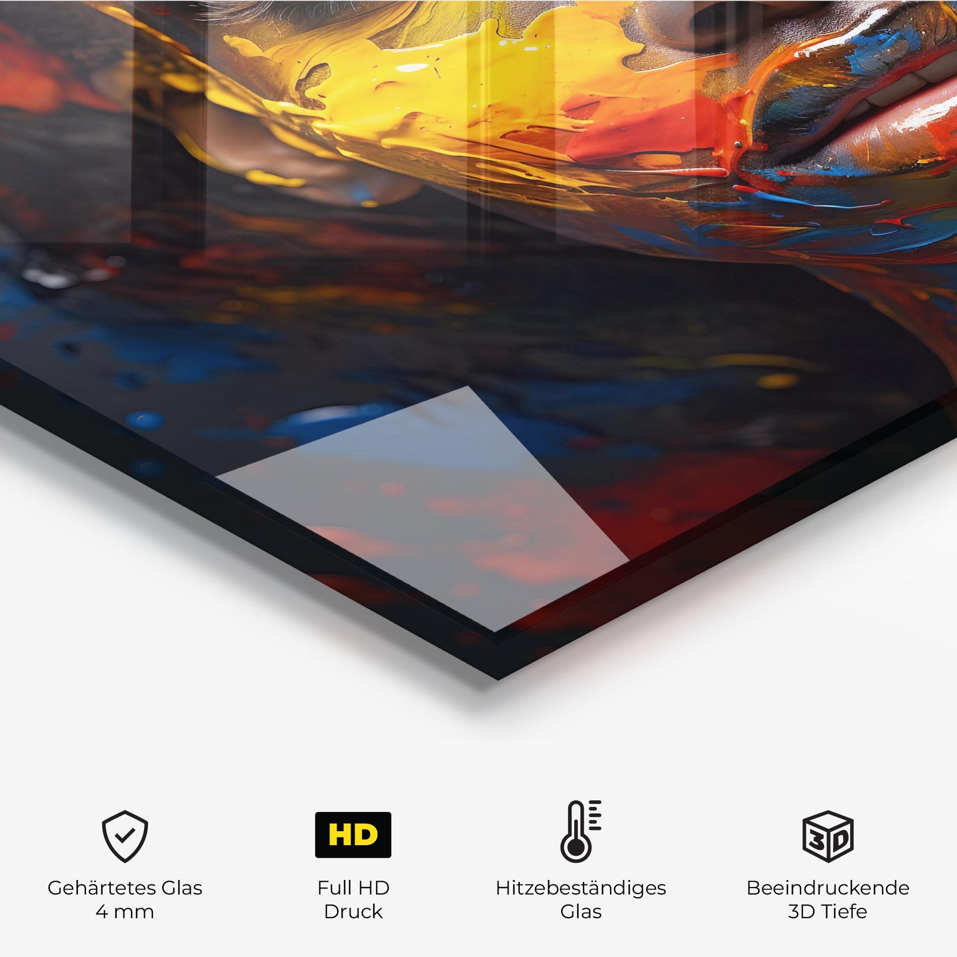 Küchenrückwand Glas Pretty Young African Woman mockup 2