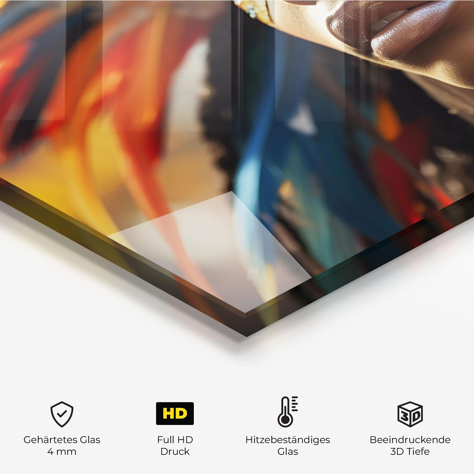 Küchenrückwand Glas Traditional Feathers Clothing mockup 2