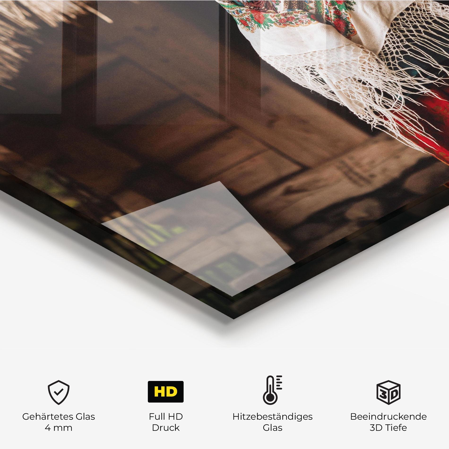 Küchenrückwand Glas Ukrainian Dress mockup 2