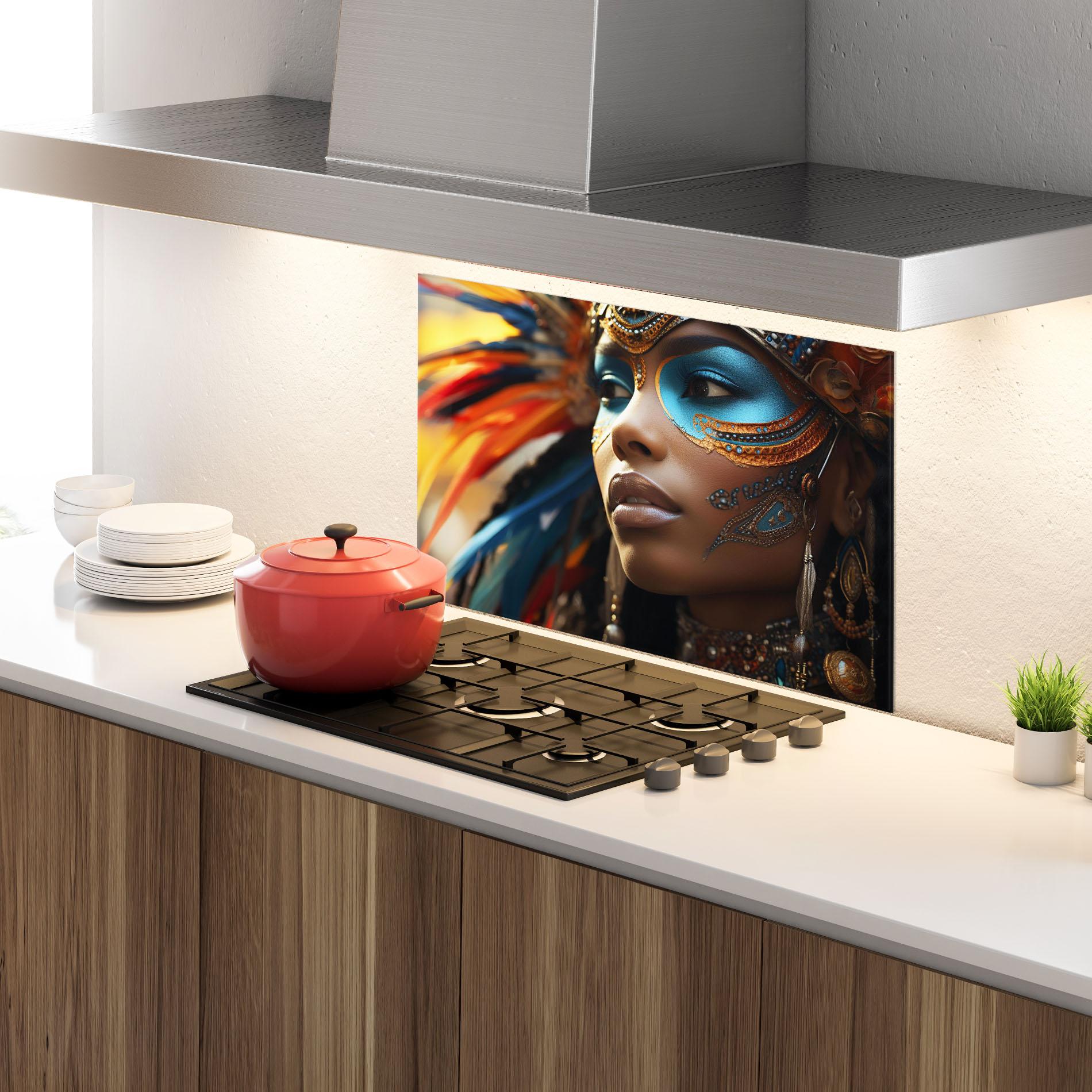 Küchenrückwand Glas Traditional Feathers Clothing mockup 4