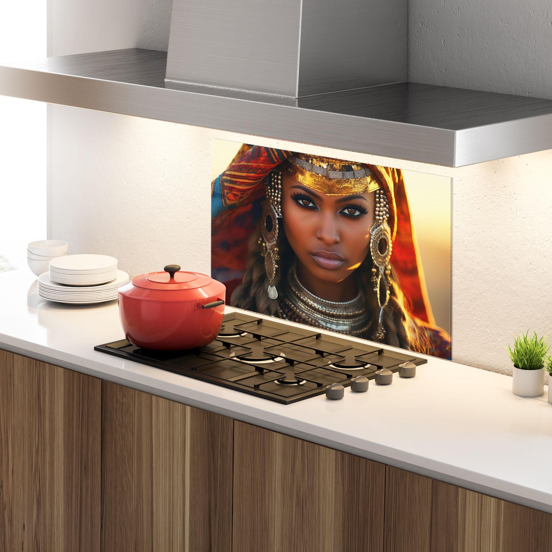 Küchenrückwand Glas Unique Smokey Eyes mockup 4