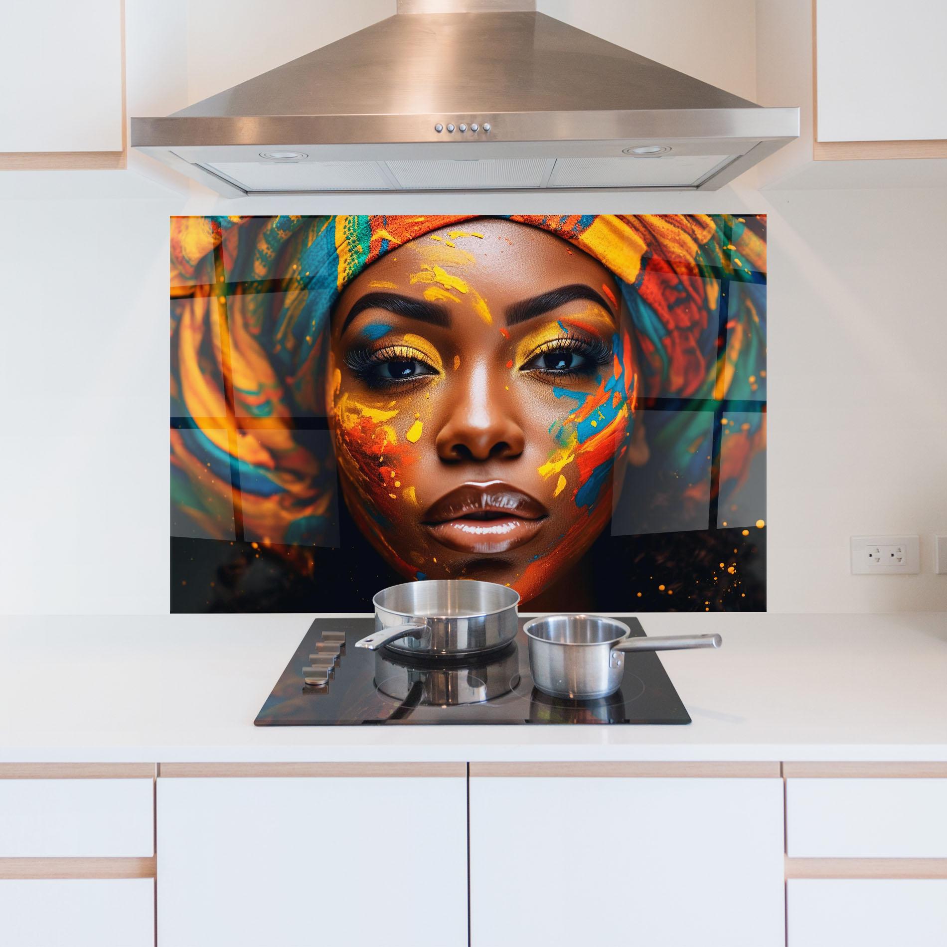 Küchenrückwand Glas Creative Makeup Art mockup 5