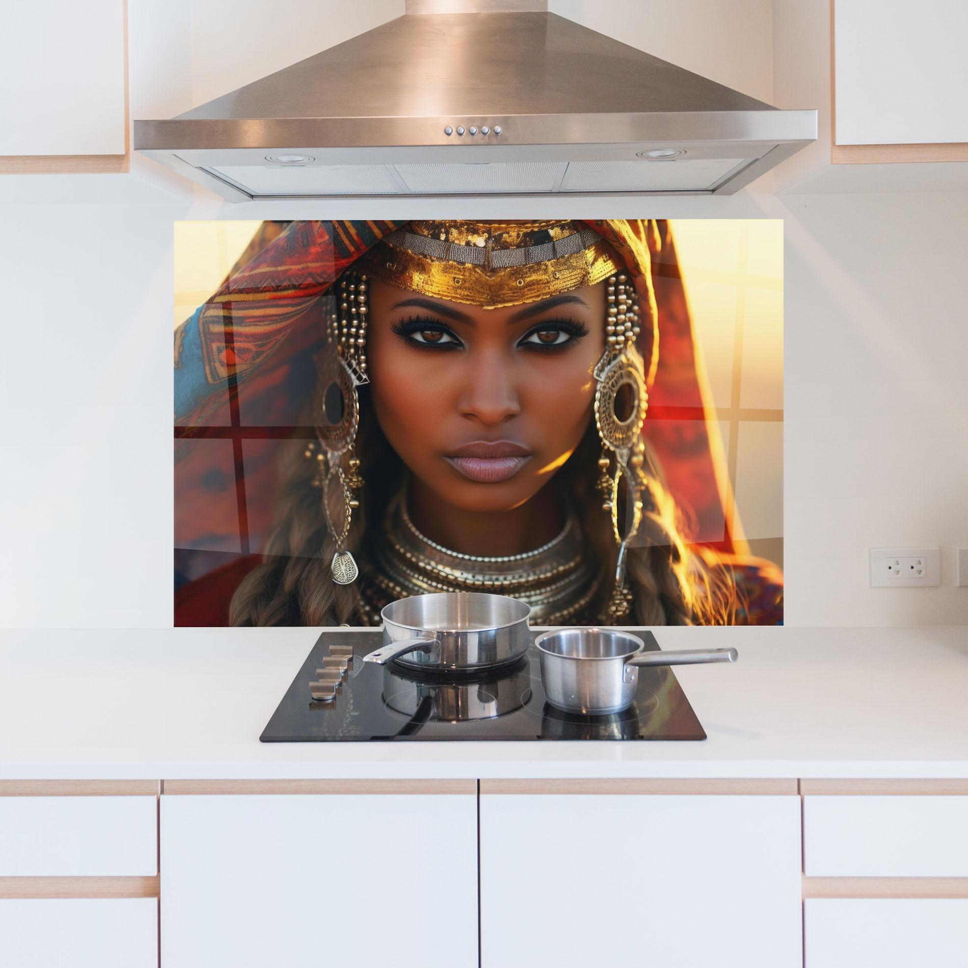 Küchenrückwand Glas Unique Smokey Eyes mockup 5