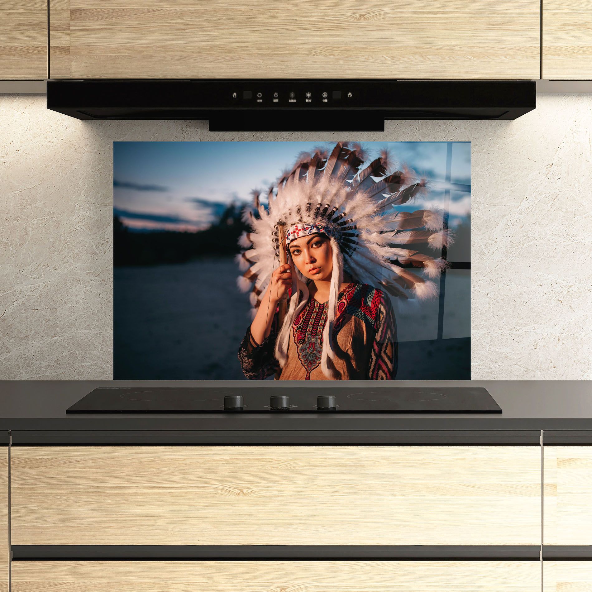 Indian Woman Sunset mockup 3