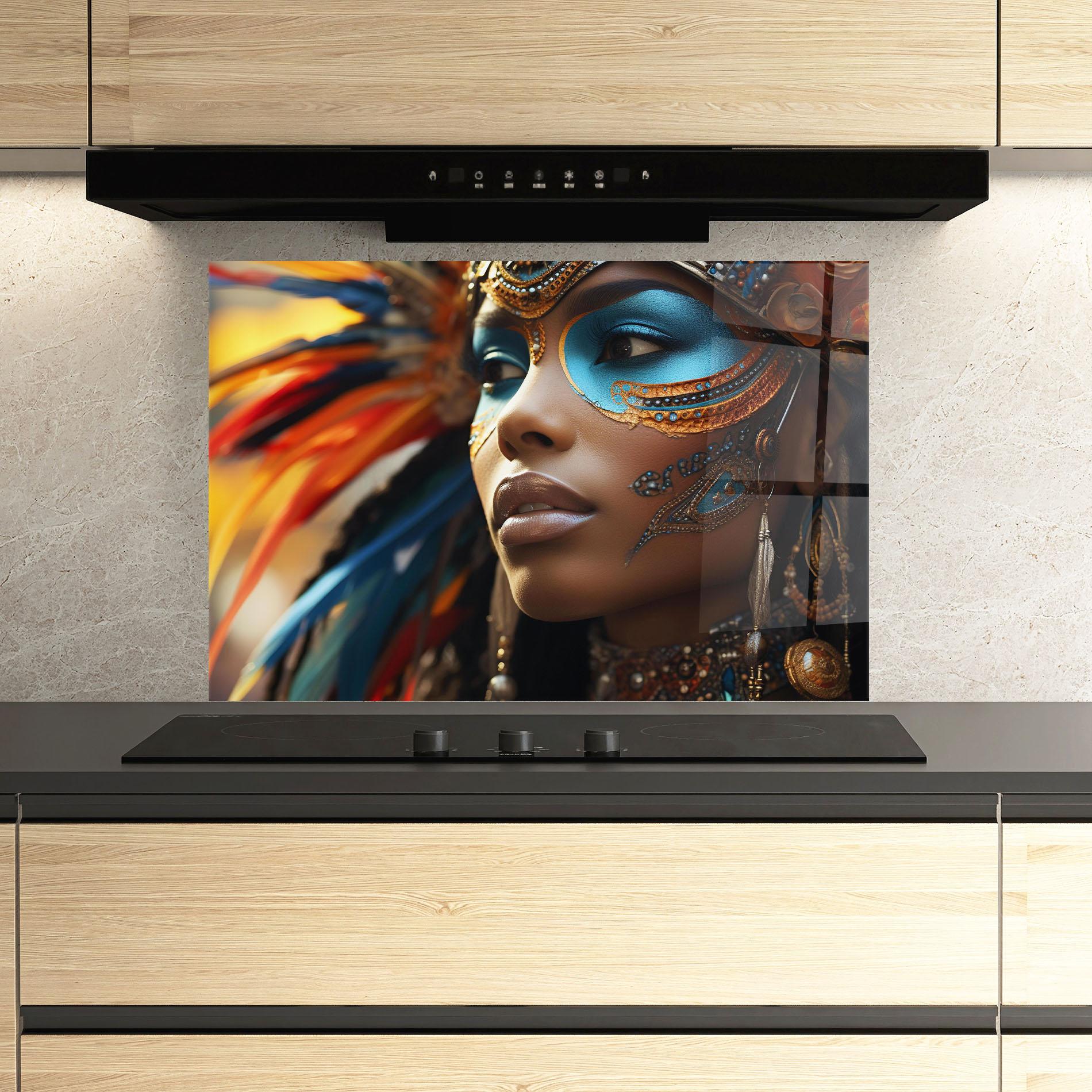 Küchenrückwand Glas Traditional Feathers Clothing mockup 3