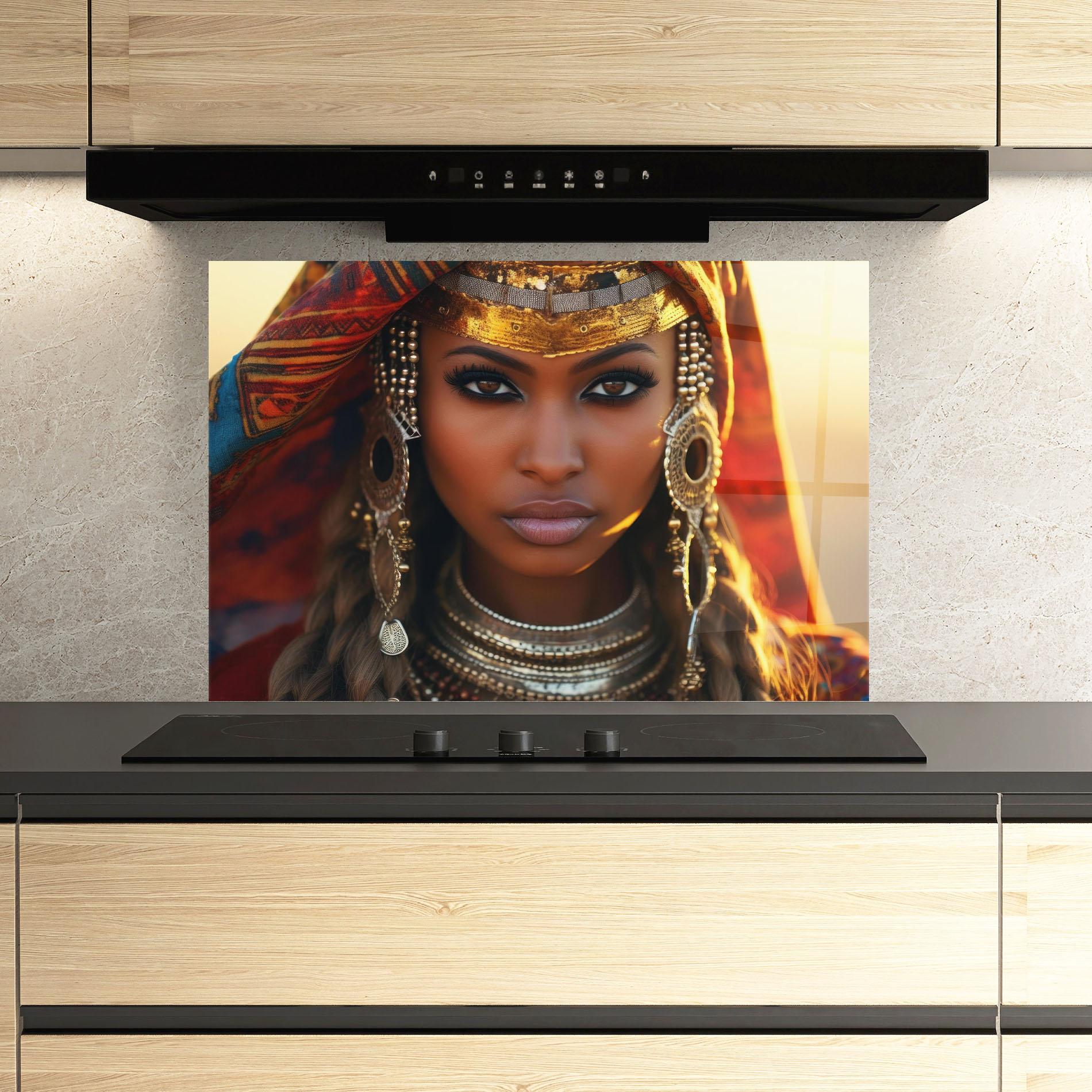 Küchenrückwand Glas Unique Smokey Eyes mockup 3