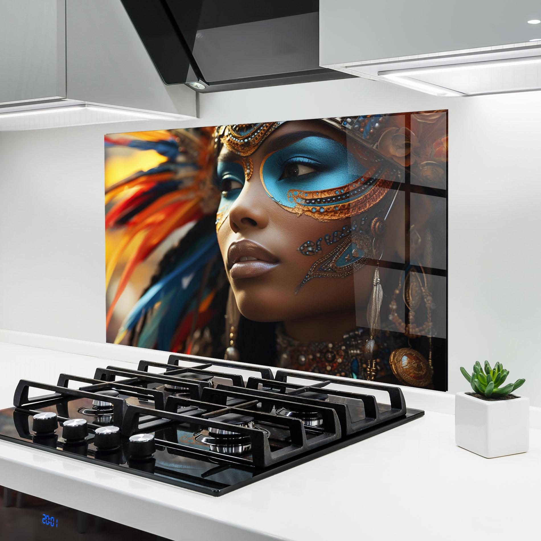 Küchenrückwand Glas Traditional Feathers Clothing mockup 6