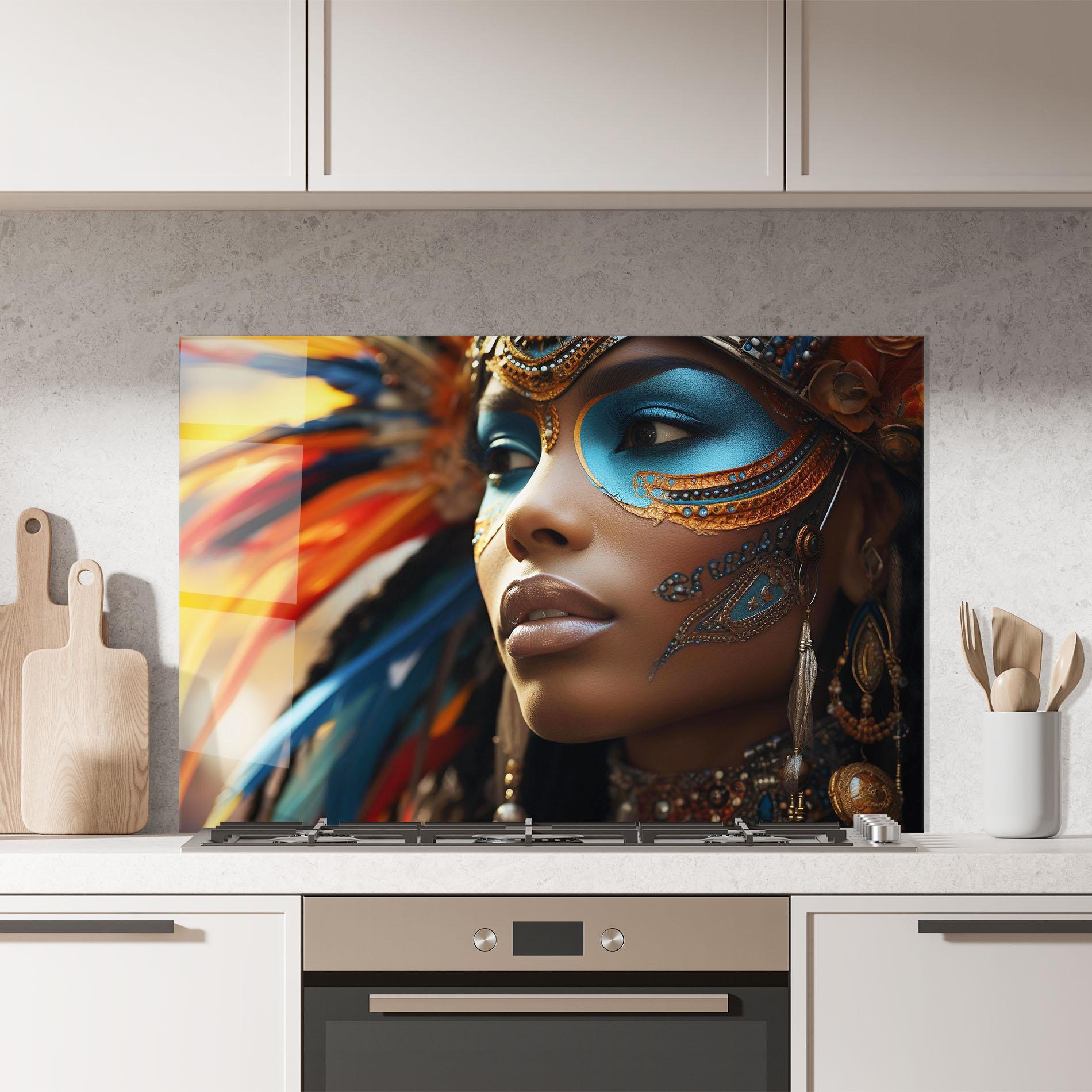 Küchenrückwand Glas Traditional Feathers Clothing mockup 7