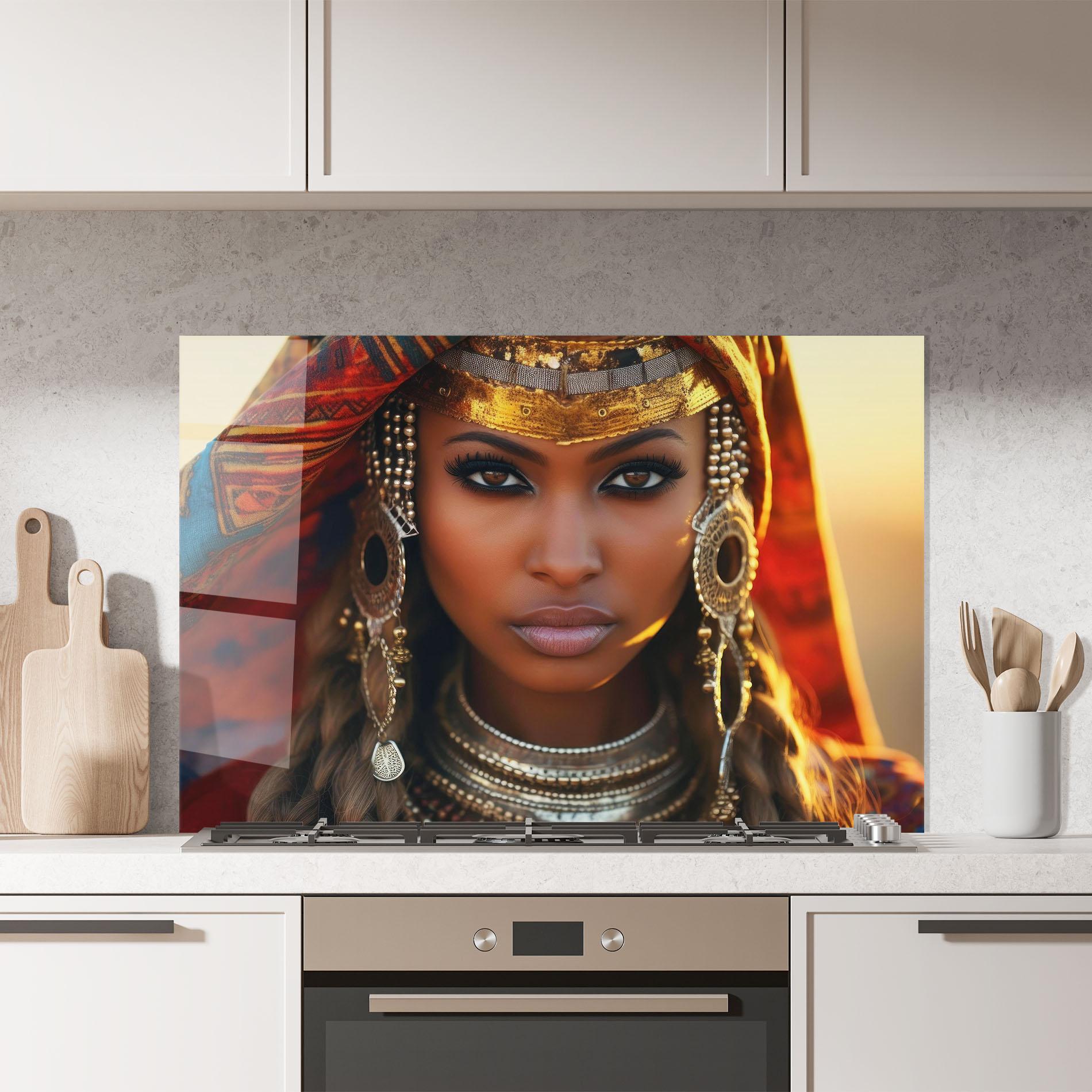 Küchenrückwand Glas Unique Smokey Eyes mockup 7