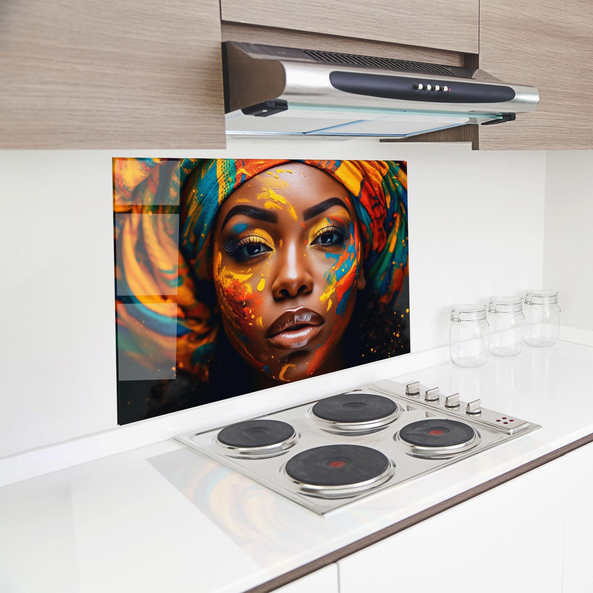 Küchenrückwand Glas Creative Makeup Art mockup 8