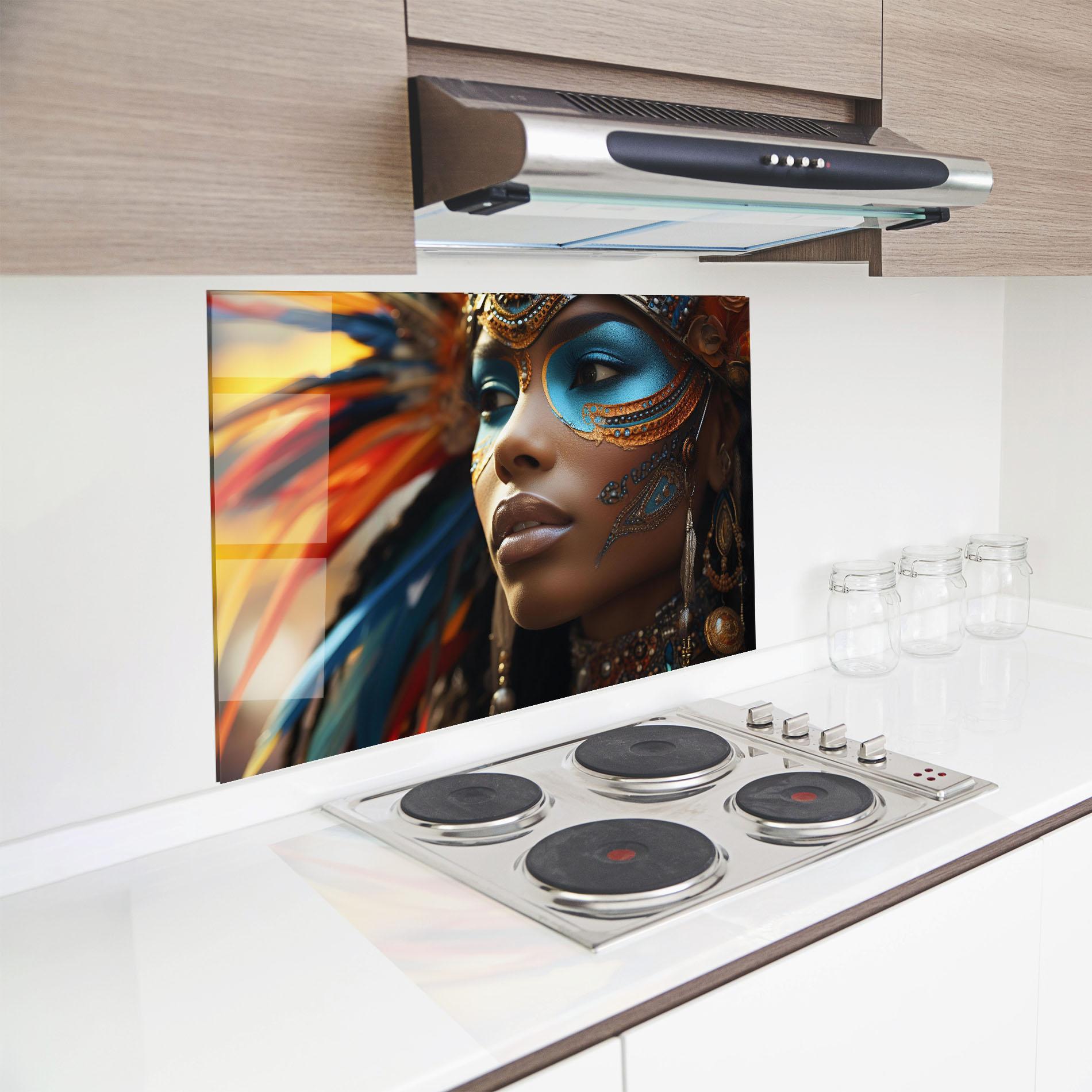 Küchenrückwand Glas Traditional Feathers Clothing mockup 8