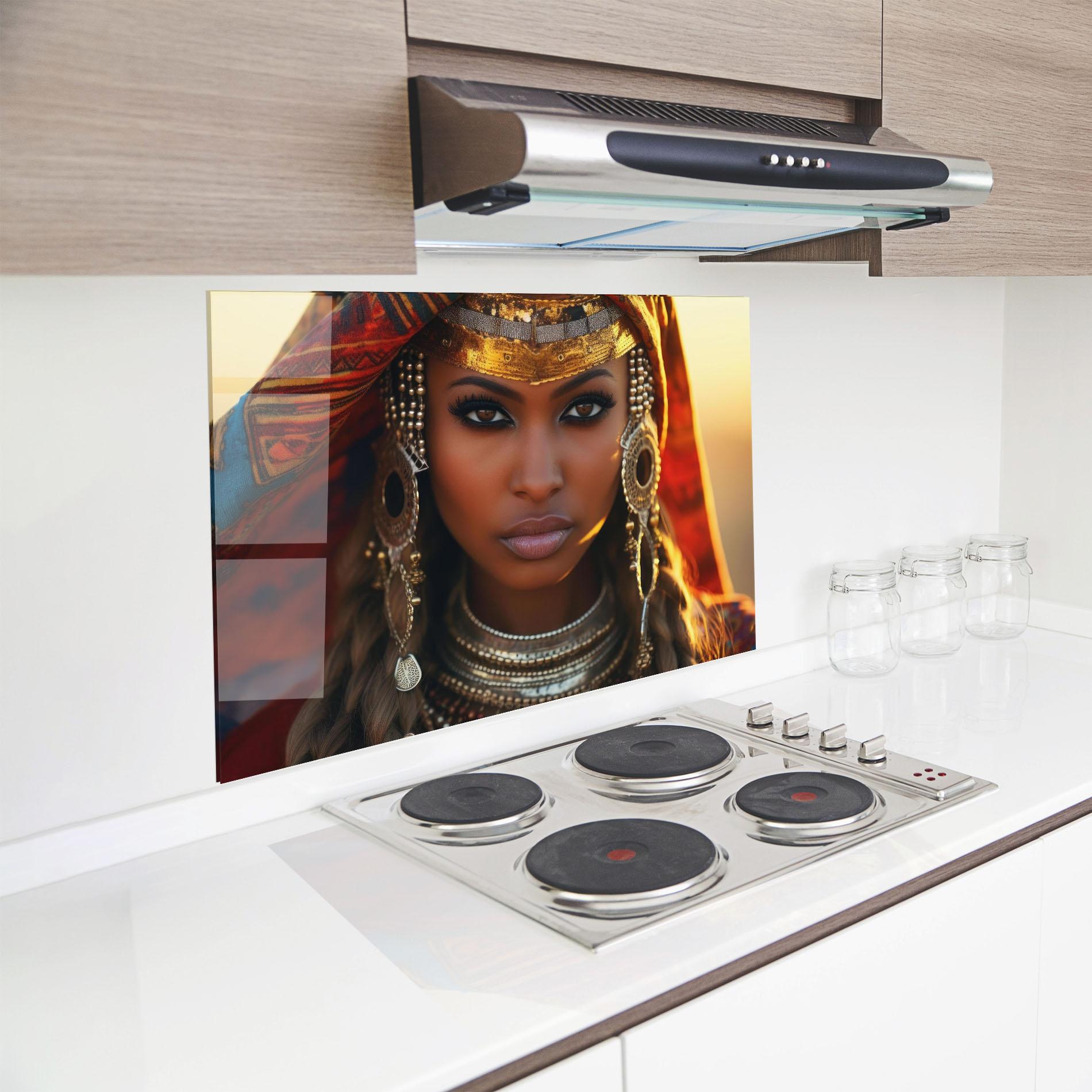 Küchenrückwand Glas Unique Smokey Eyes mockup 8